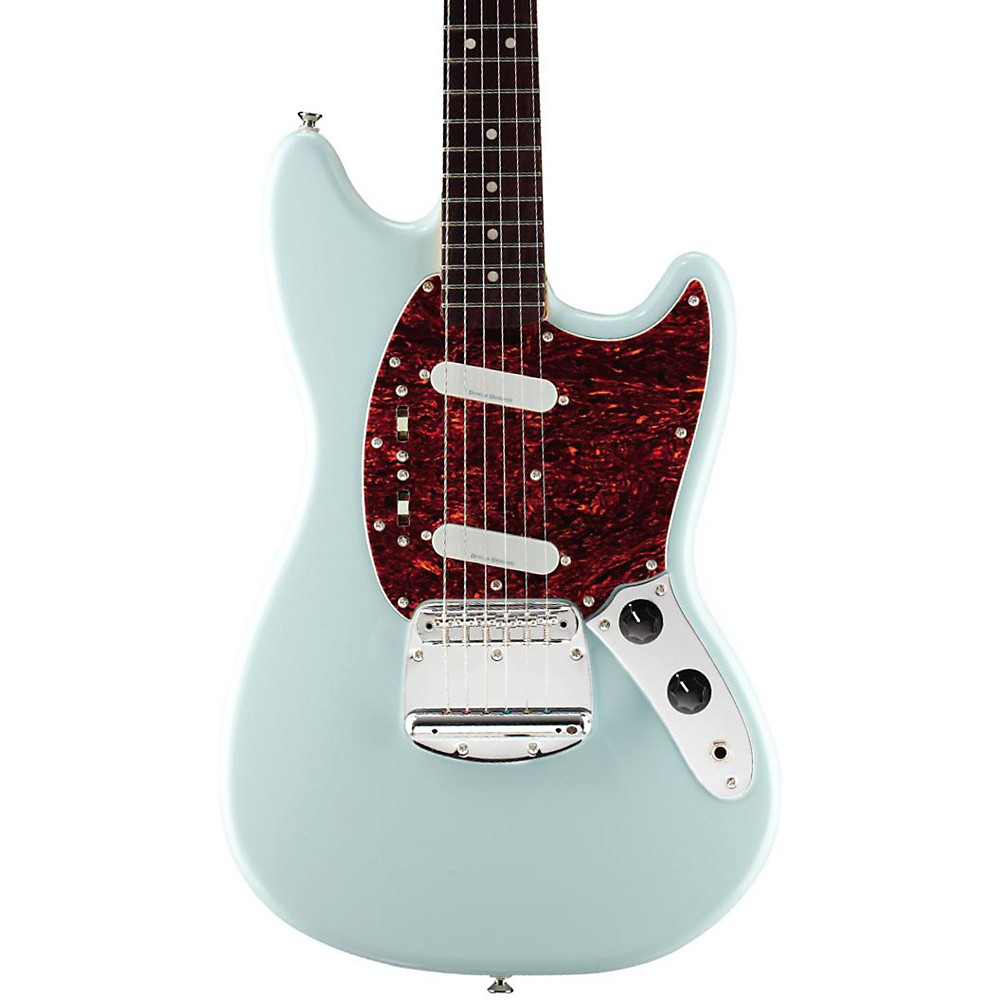 squier vintage modified mustang electric guitar sonic blue