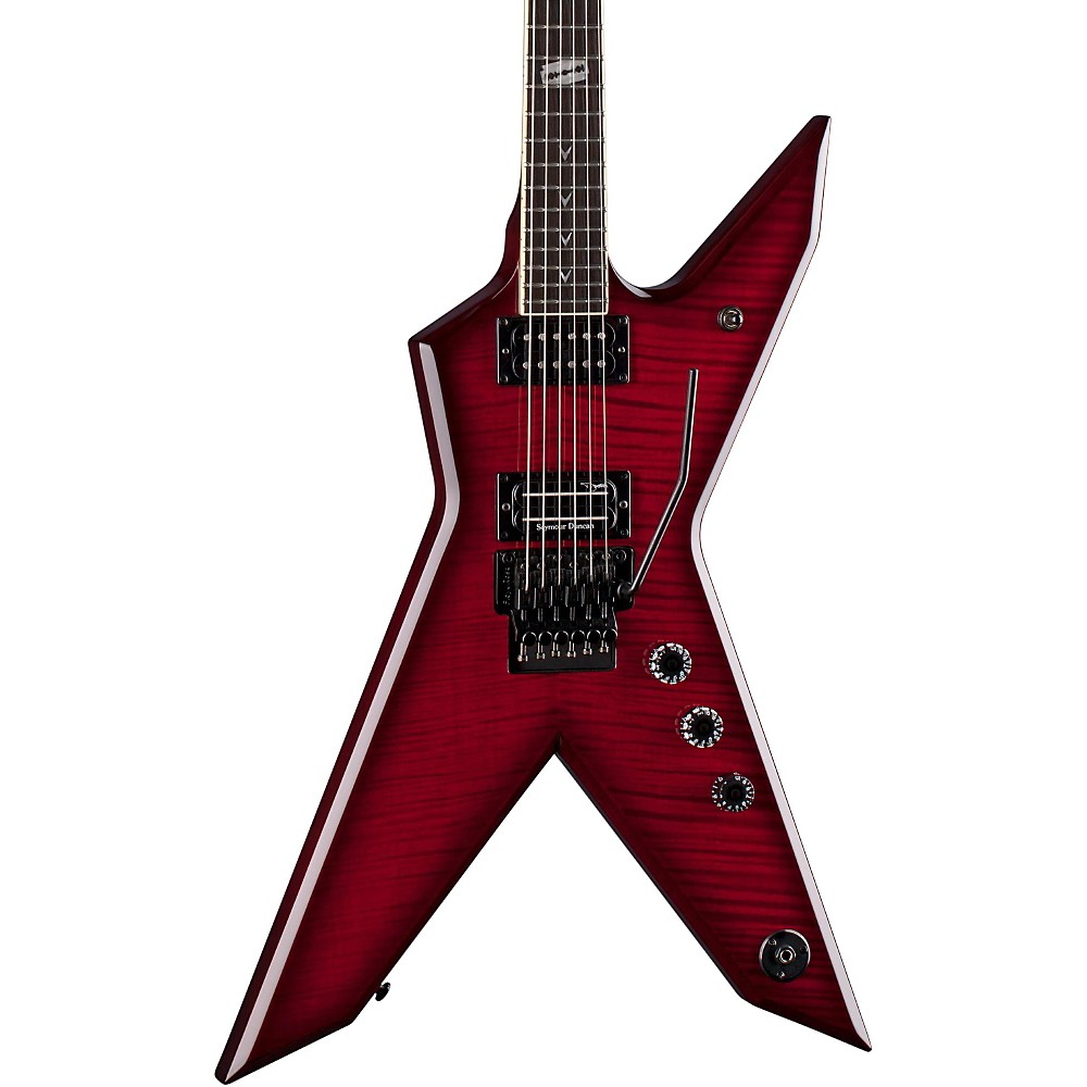 Dean Dimebag Rebel Flametop Electric Guitar Trans Red Taglounge