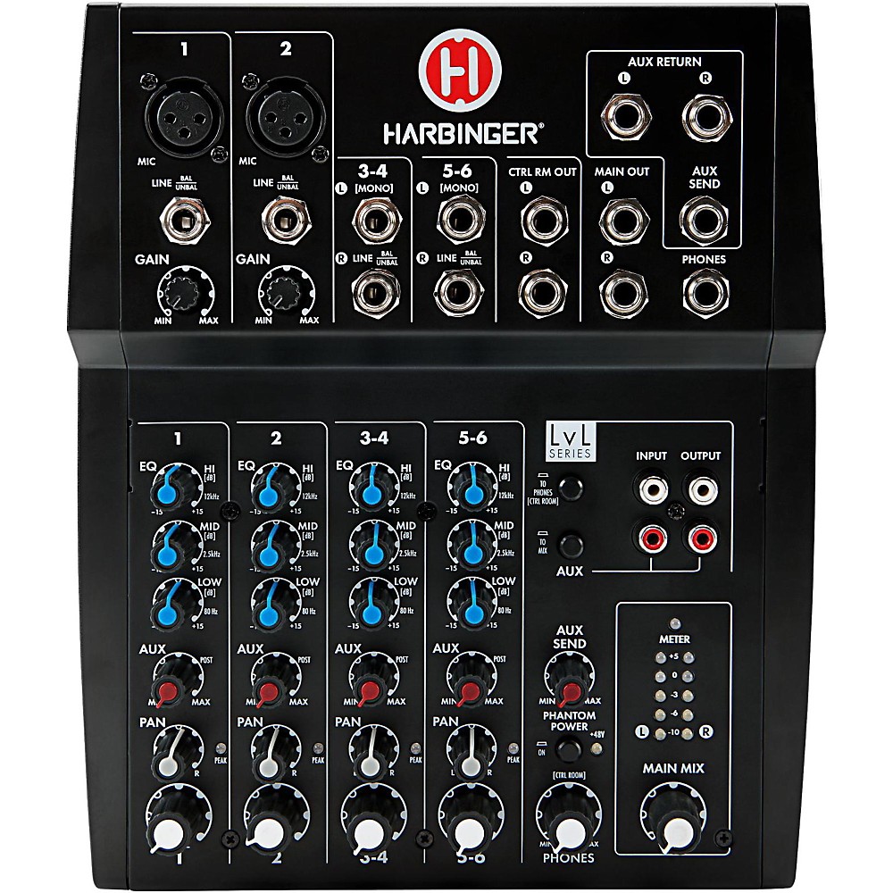 Harbinger L802 8-Channel Mixer with 2 XLR Mic Preamps