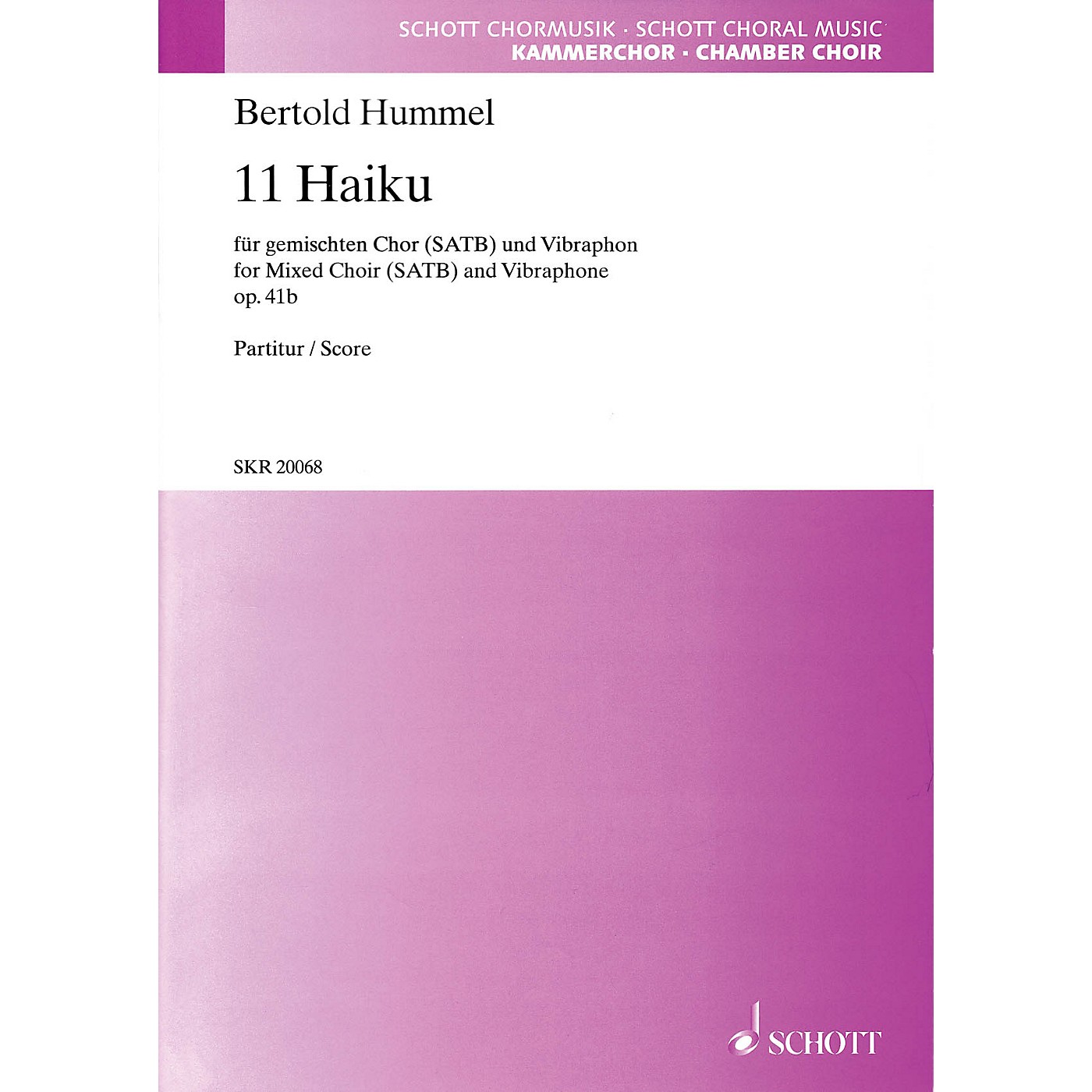 Hal Leonard 11 Haiku Op. 41b (SATB Chorus and Vibraphone) SATB Composed by Bertold Hummel thumbnail