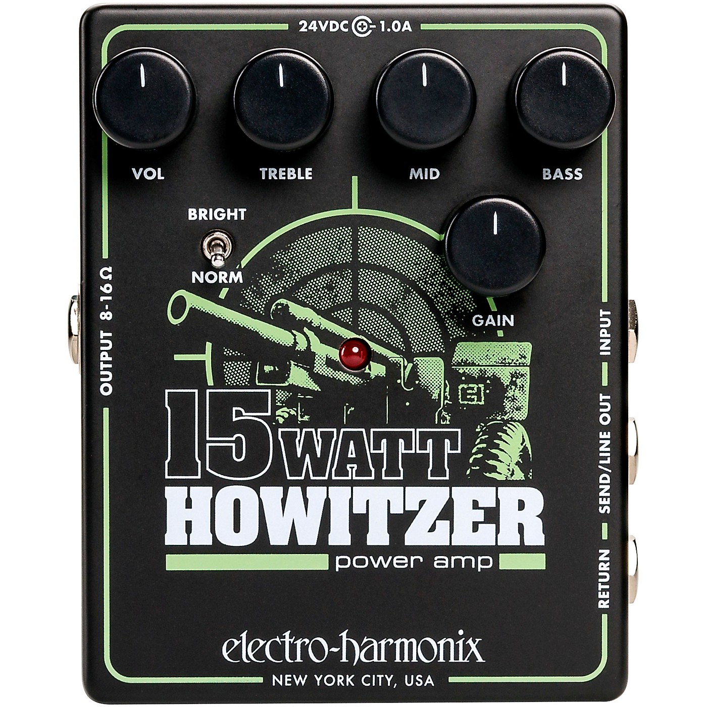 Electro-Harmonix 15Watt Howitzer Guitar Preamp and Power Amp Effects Pedal thumbnail