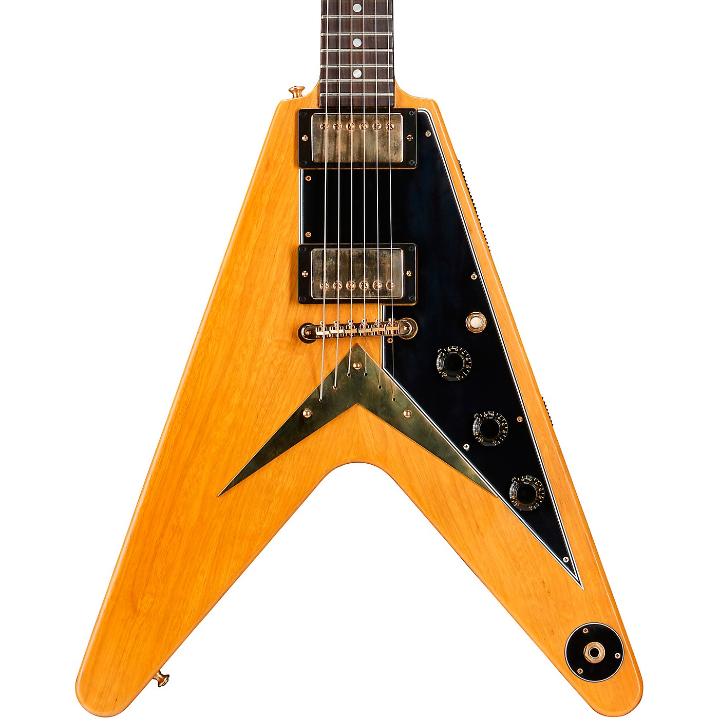 Gibson Custom 1958 Korina Flying V Black Pickguard Electric Guitar ...