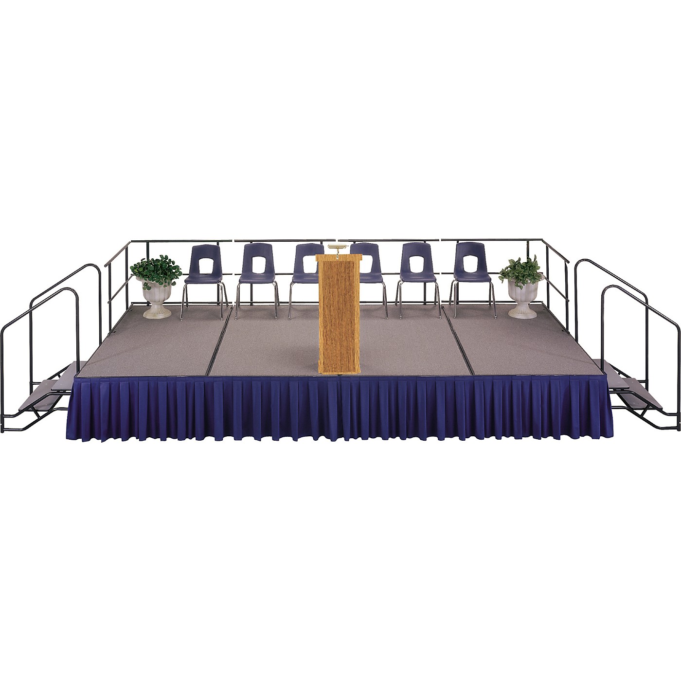 Midwest Folding Products 4' Deep X 8' Wide Single Height Portable Stage & Seated Riser thumbnail
