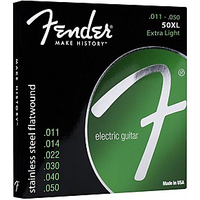 Fender 50XL Stainless Steel Flatwound Guitar Strings -Extra Light ...