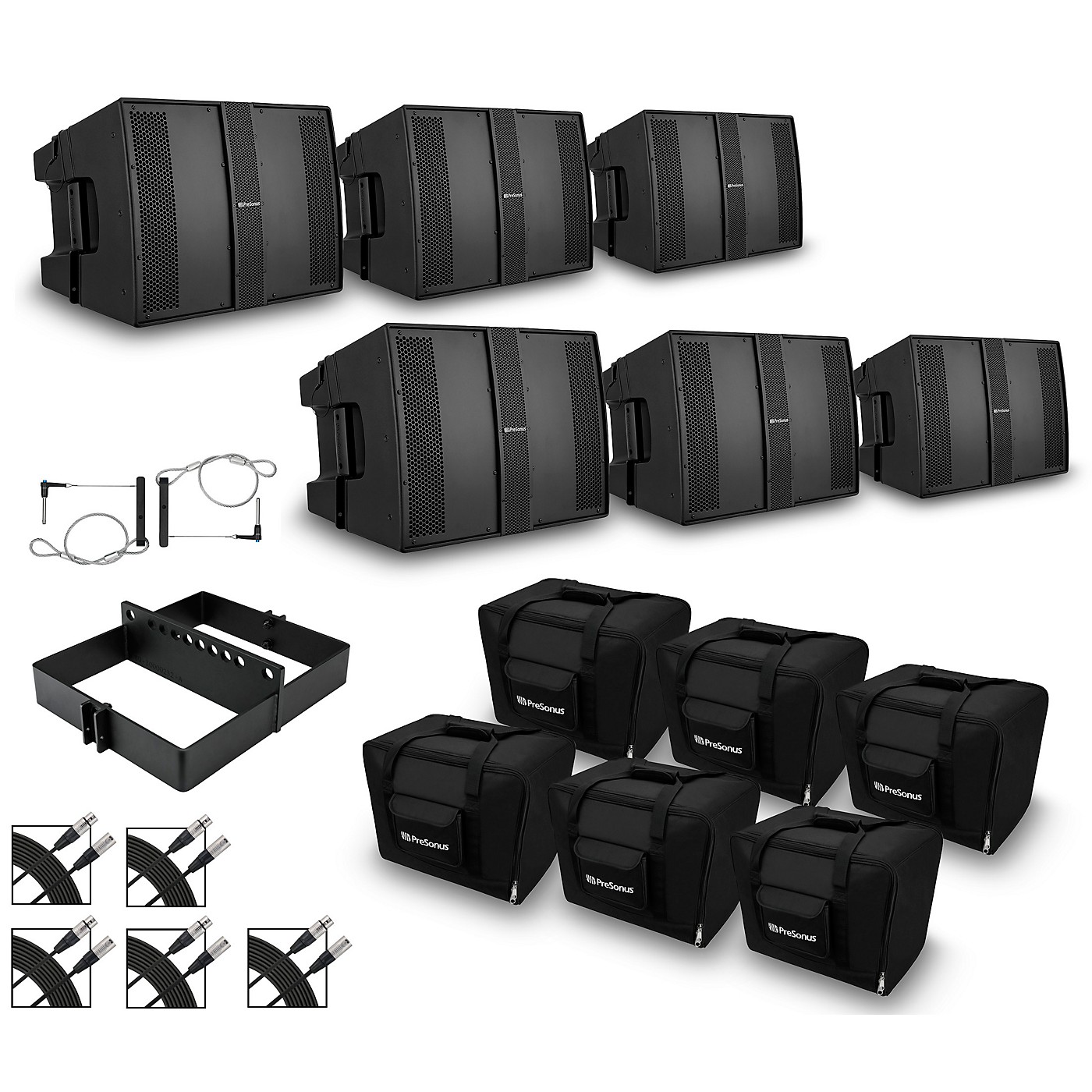 PreSonus (6) CDL10P Active Line Array Speaker Package With Rigging Grid and Bags thumbnail