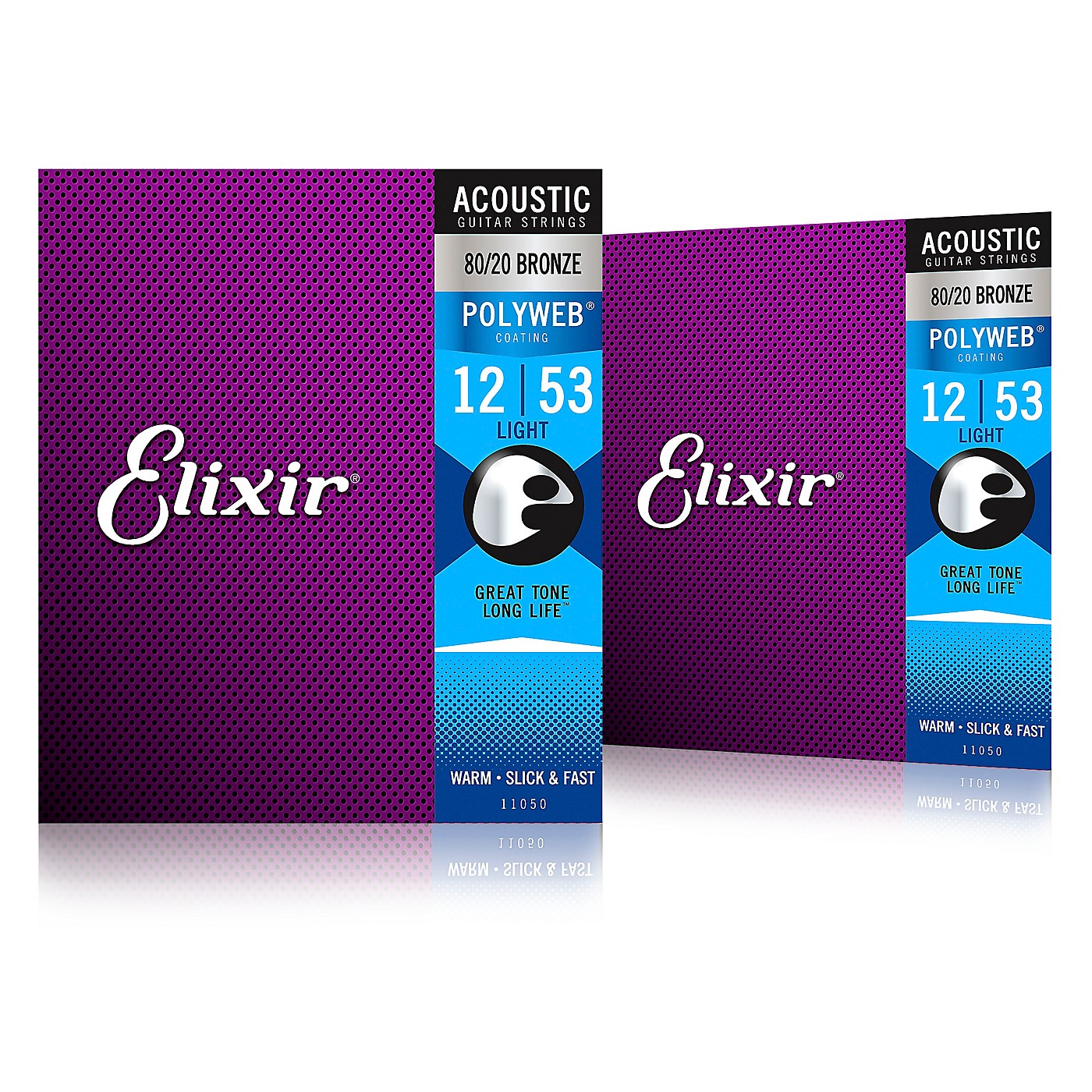 Elixir 80/20 Bronze Acoustic Guitar Strings with POLYWEB Coating, Light (.012-.053) 2-Pack thumbnail
