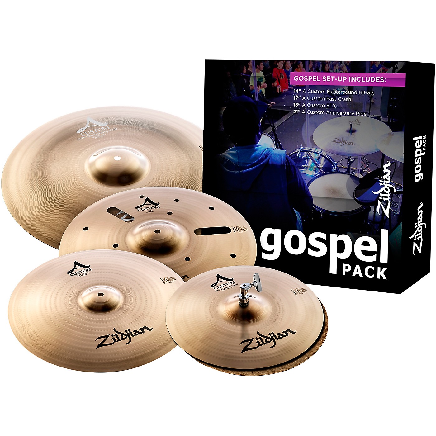 Zildjian A Custom Series Cymbal Pack Gospel thumbnail