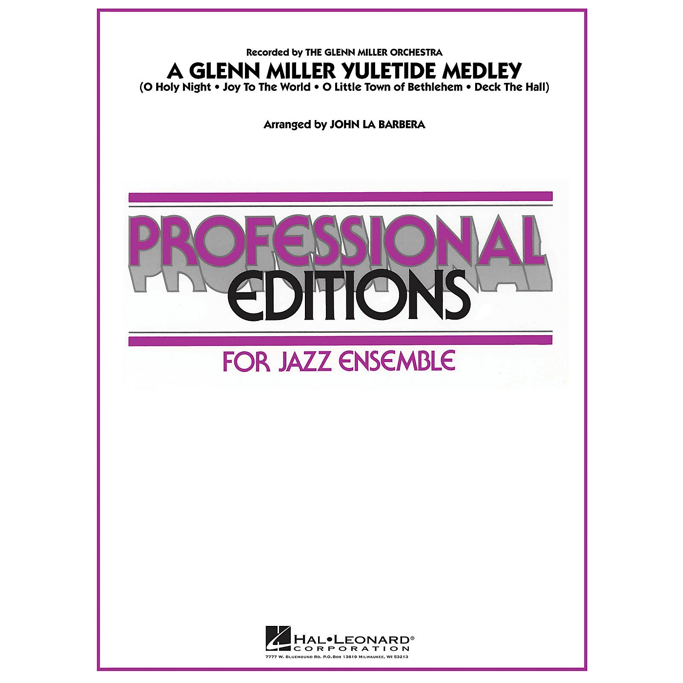 Hal Leonard A Glenn Miller Yuletide Medley Jazz Band Level 5 Arranged by John La Barbera thumbnail