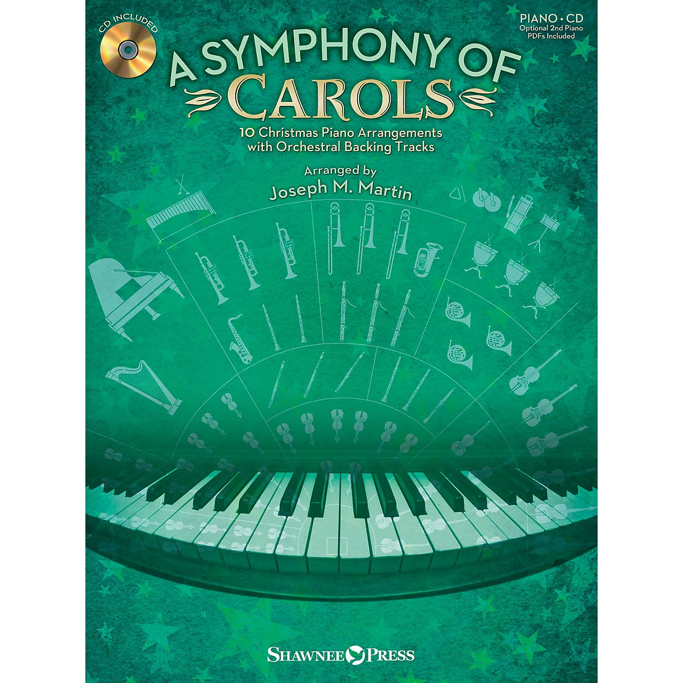 Shawnee Press A Symphony of Carols (10 Christmas Piano Arrangements with Full Orchestra) Arranged by Joseph M. Martin thumbnail