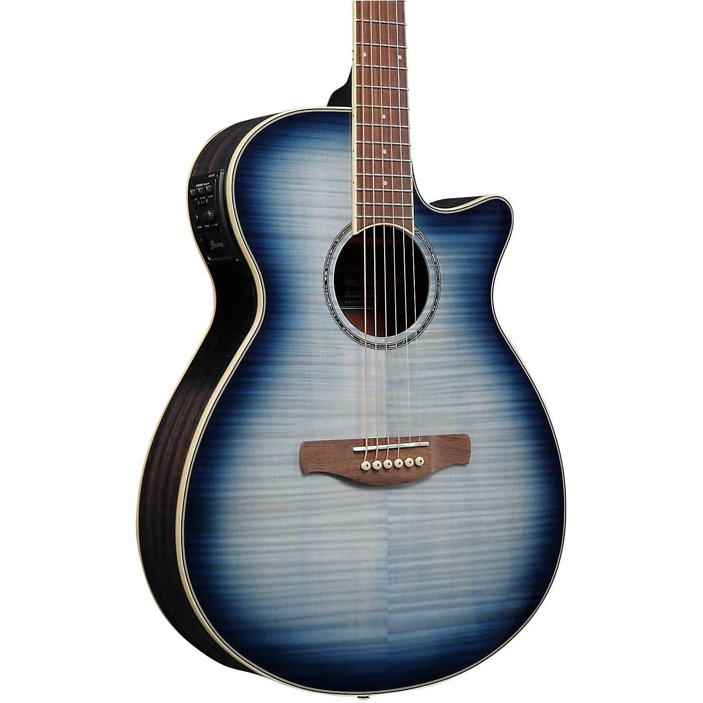 Ibanez Blue Burst AEG20II Flamed Sycamore Top Cutaway Acoustic-Electric ...