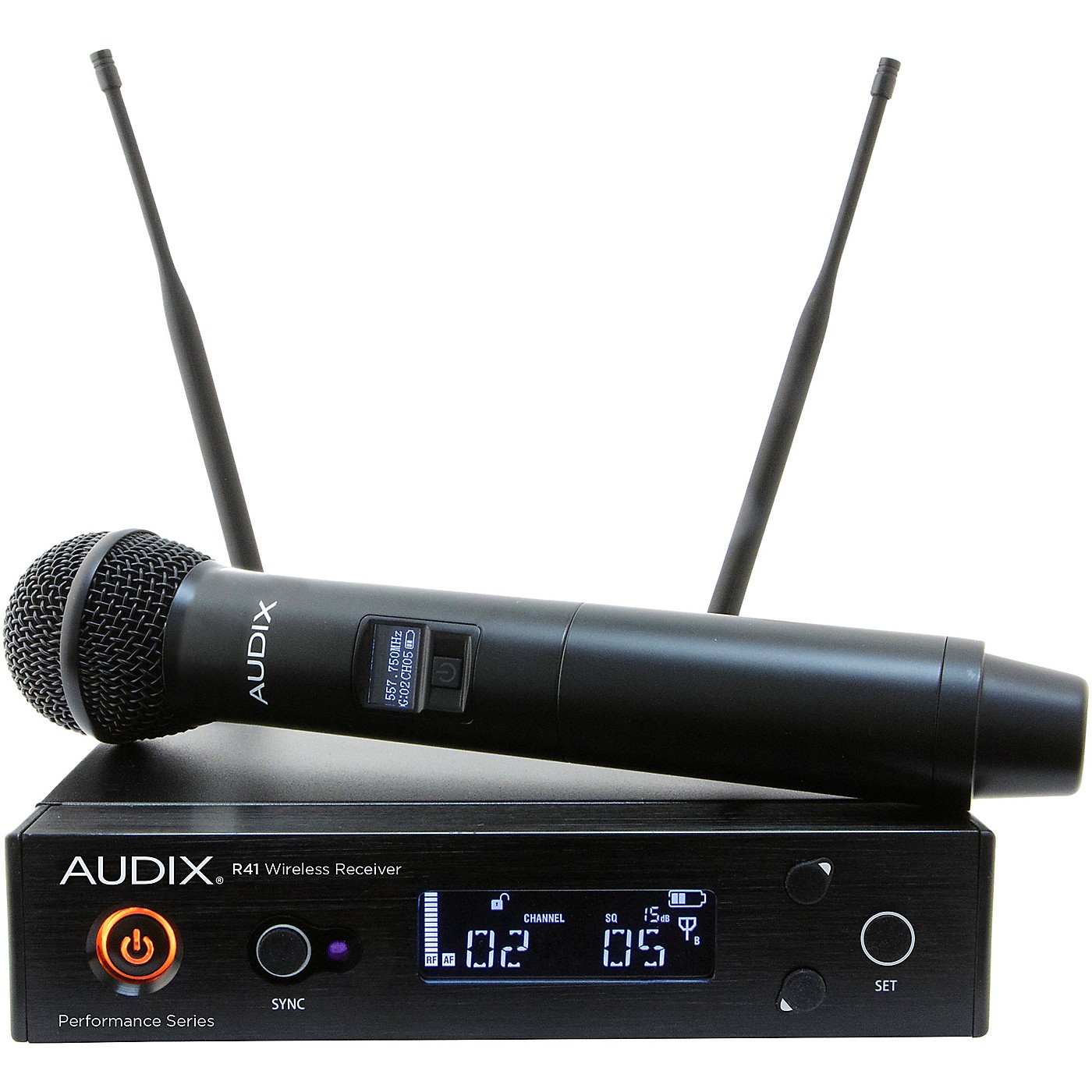 Audix AP41 OM5 Wireless Microphone System with R41 Diversity Receiver, B60 Bodypack and H60/OM5 Handheld Transmitter thumbnail
