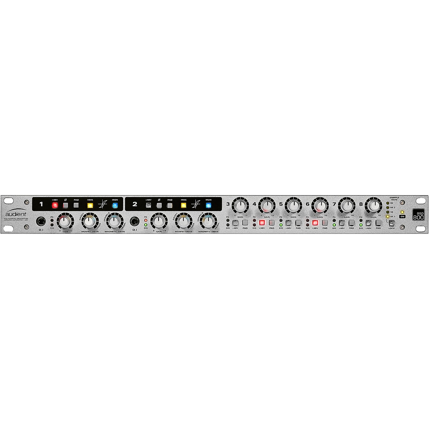 Audient ASP800 8-Channel Microphone Preamplifier and ADC With HMX & IRON Enhancement Circuitry thumbnail