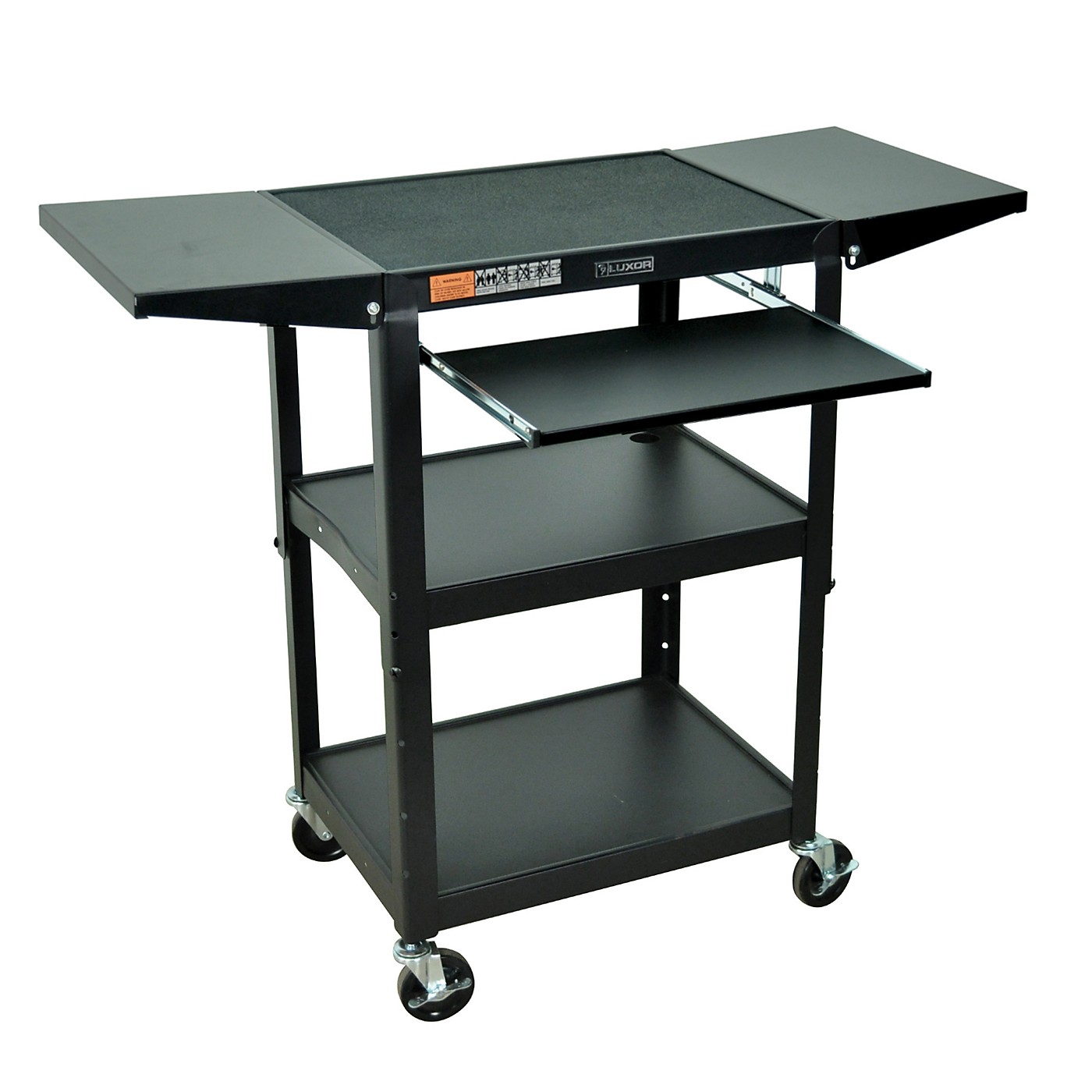 H. Wilson Adjustable Height Cart with Keyboard Tray and Drop Leaf Shelves thumbnail