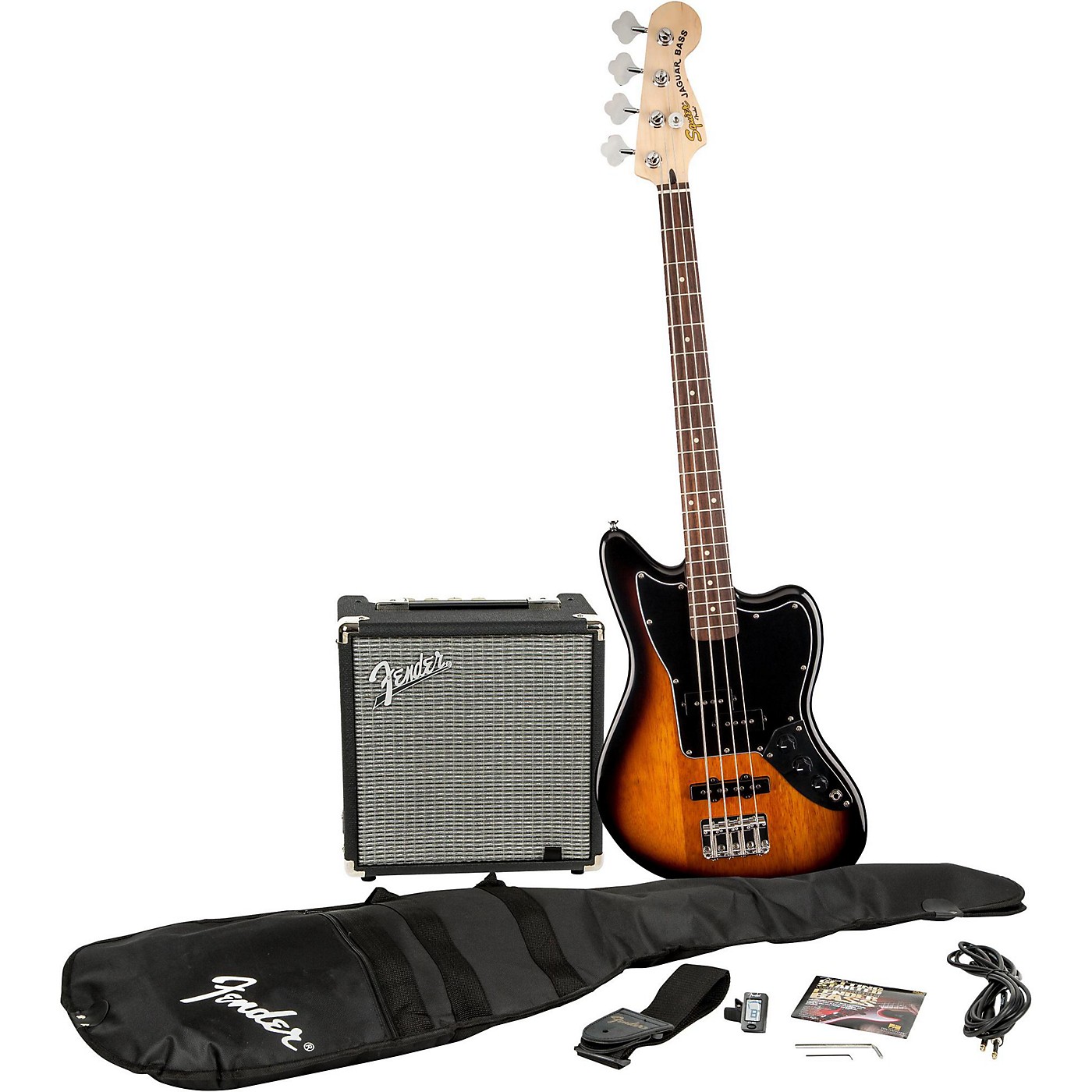 Squier Affinity Series Jaguar Bass SS Pack with Fender Rumble 15W Bass Combo Amp thumbnail