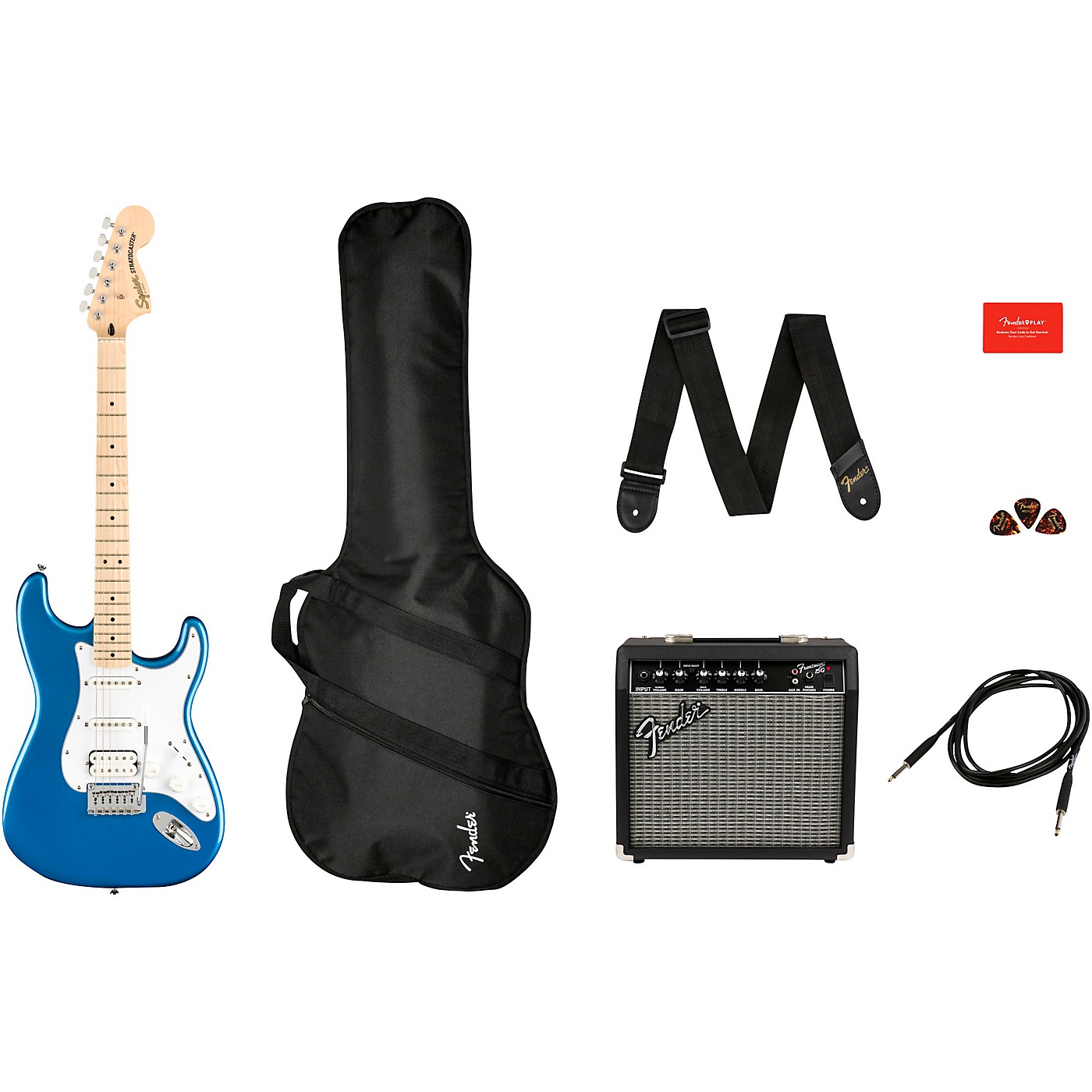 Squier Affinity Series Stratocaster HSS Electric Guitar Pack With Fender Frontman 15G Amp thumbnail