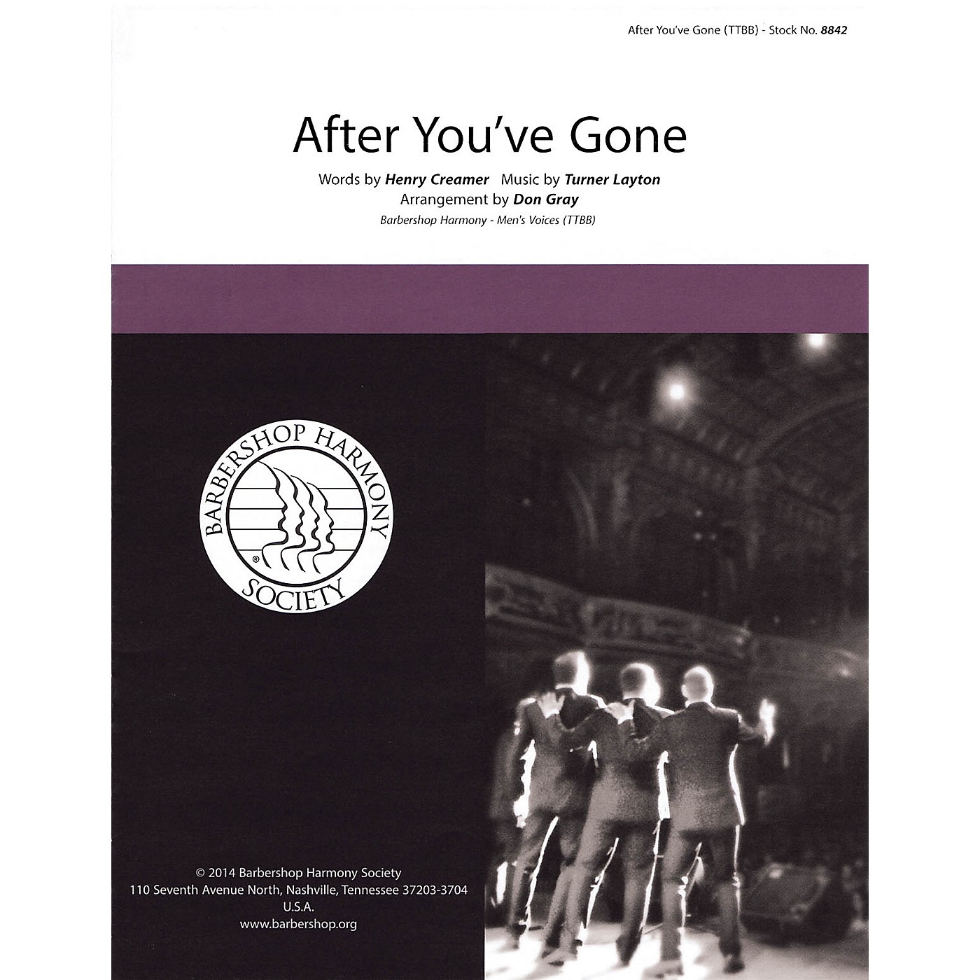 Barbershop Harmony Society After You've Gone TTBB A Cappella arranged by Don Gray thumbnail