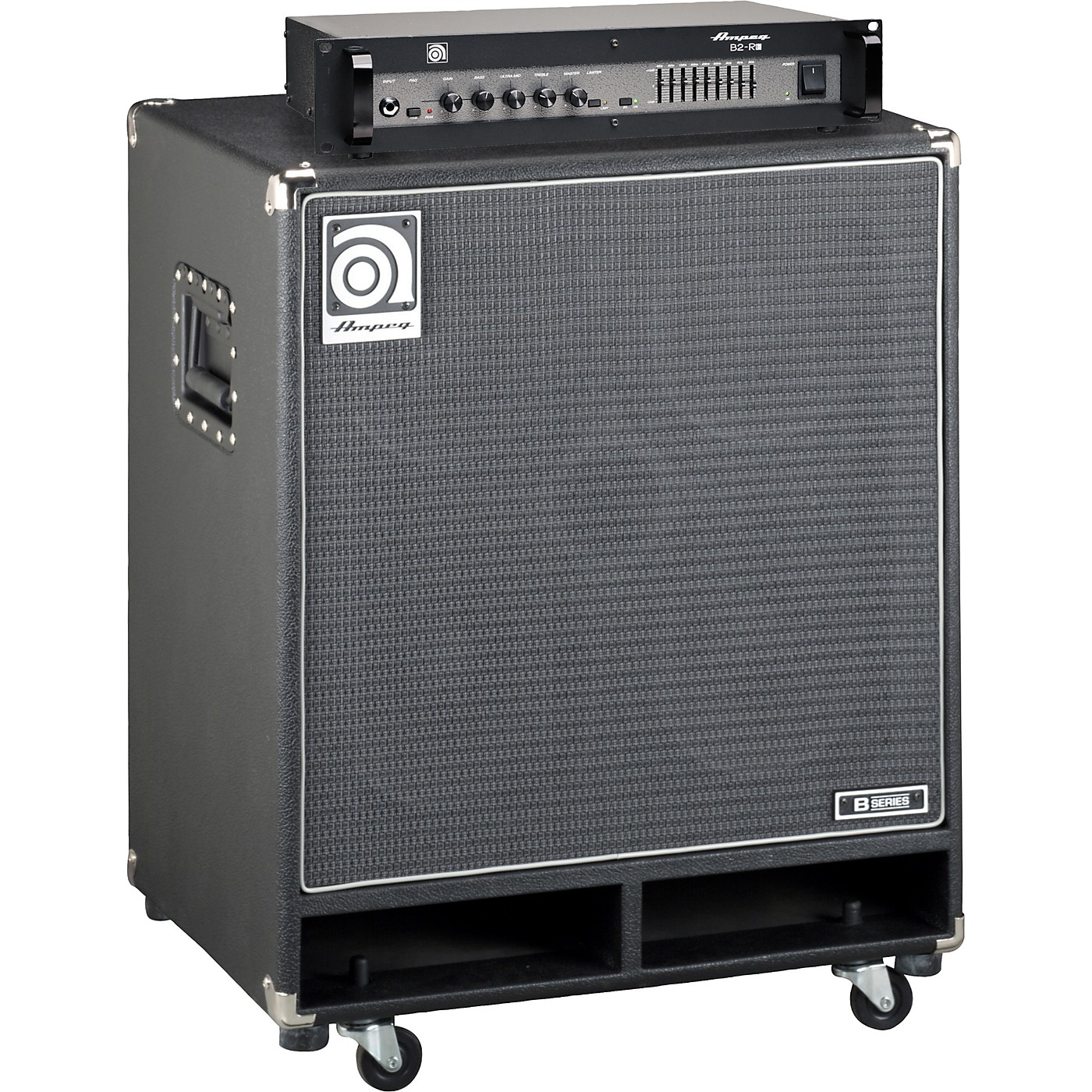 Ampeg B2RE Bass Head and B410HLF 4x10"" Half Stack Woodwind & Brasswind