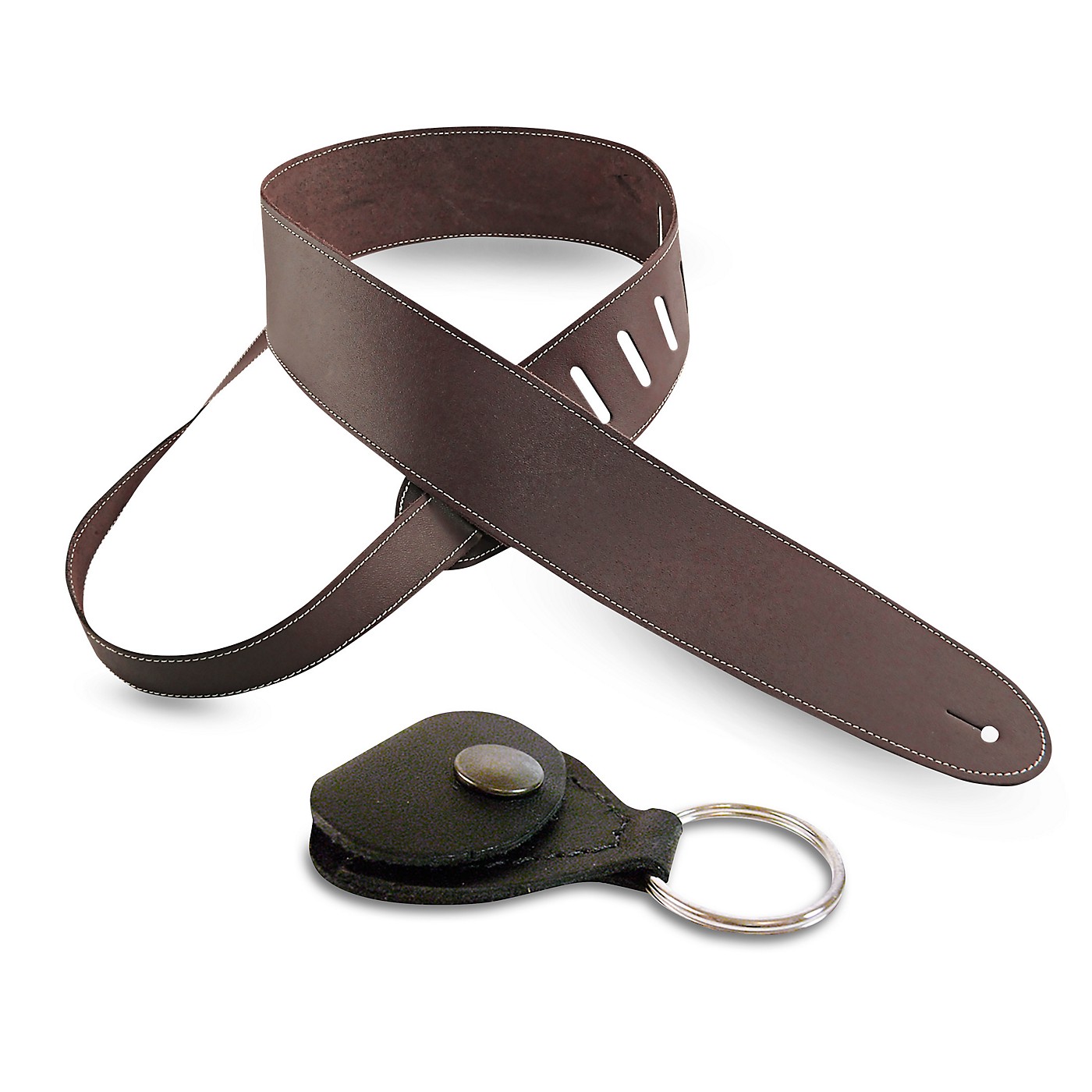 Perri's Basic Leather Guitar Strap with Leather Guitar Pick Key Chain thumbnail