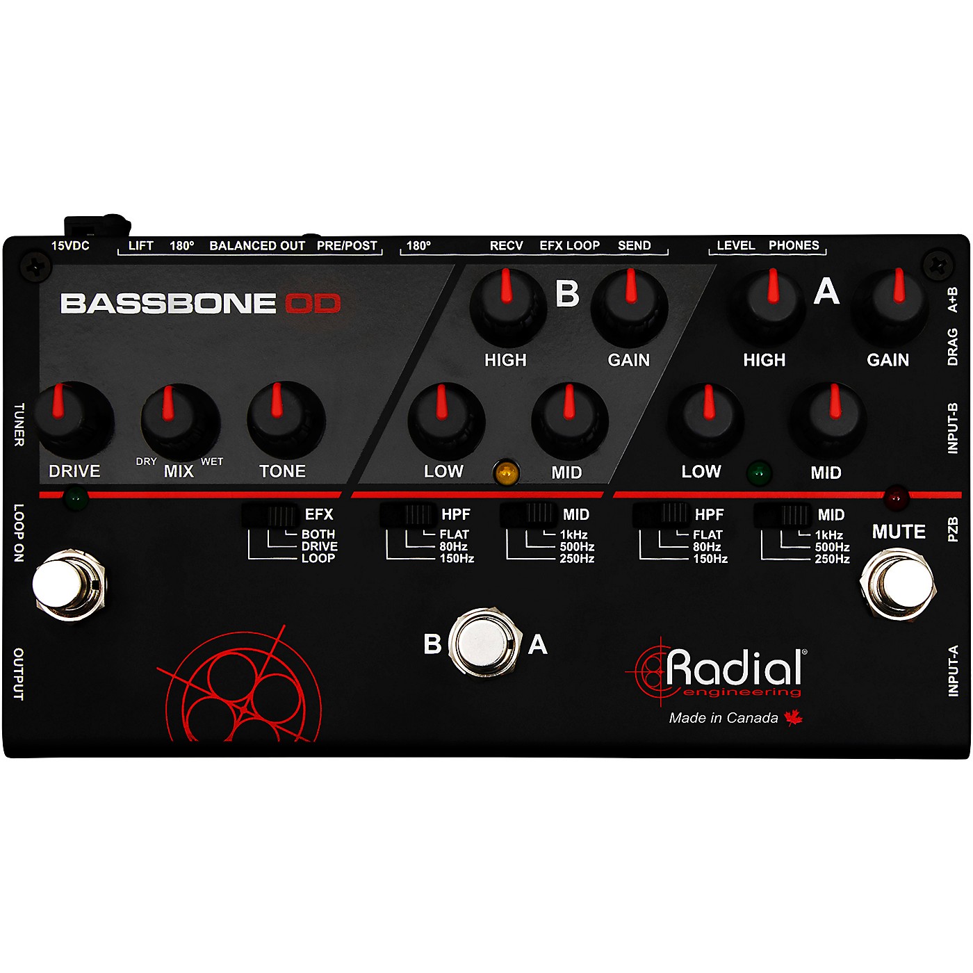 Radial Engineering Bassbone OD Bass Preamp With Overdrive thumbnail