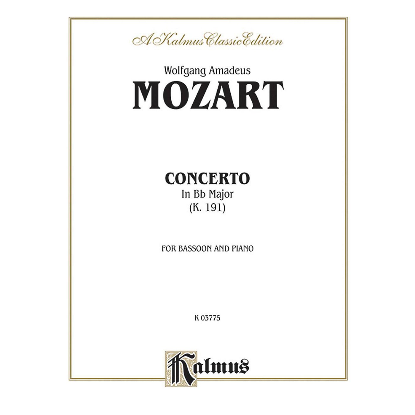 Alfred Bassoon Concerto K. 191 for Bassoon By Wolfgang Amadeus Mozart Book thumbnail