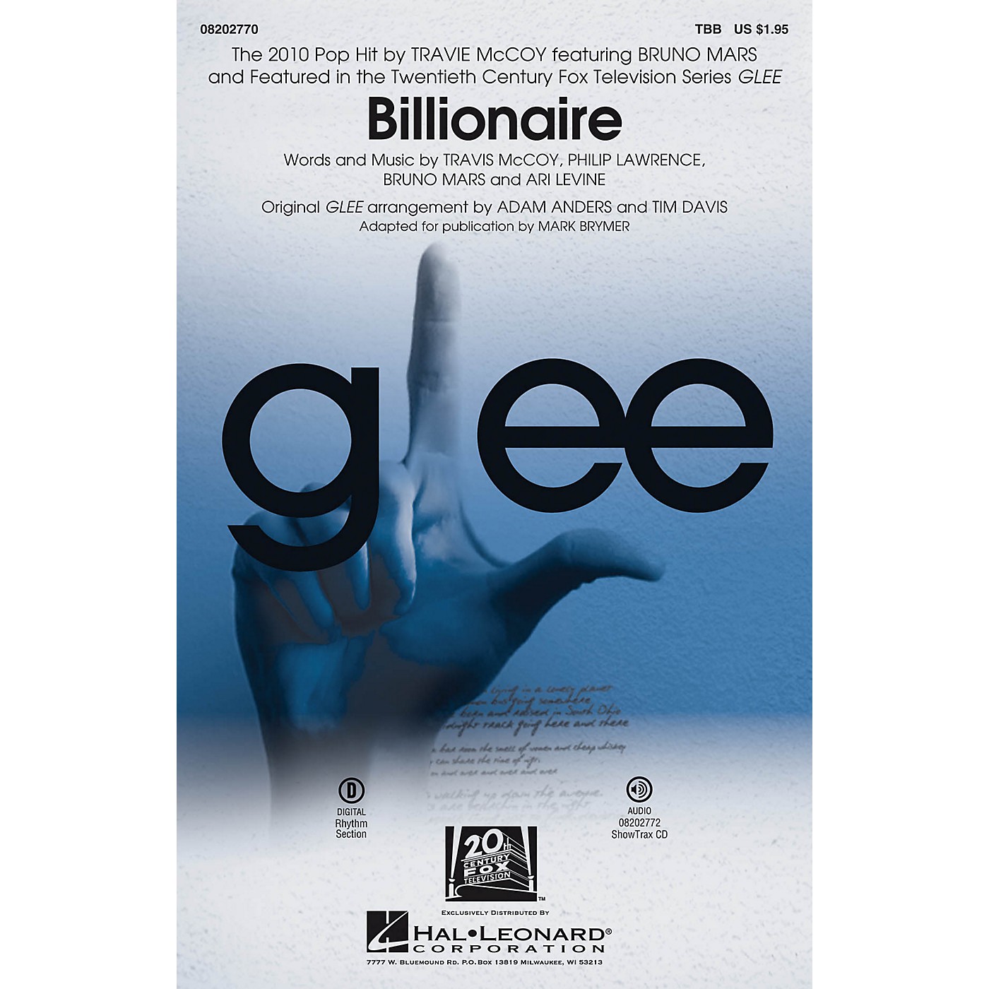 Hal Leonard Billionaire (featured in Glee) TBB by Glee Cast arranged by Adam Anders thumbnail