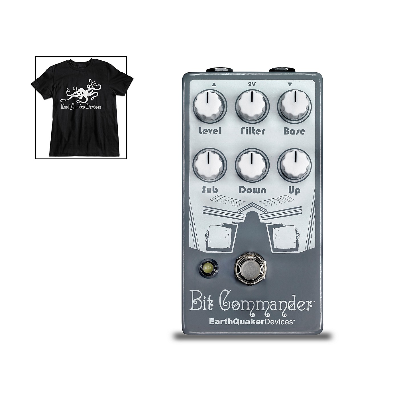 Earthquaker Devices Bit Commander V2 Effects Pedal and Octoskull T-Shirt Large Black thumbnail