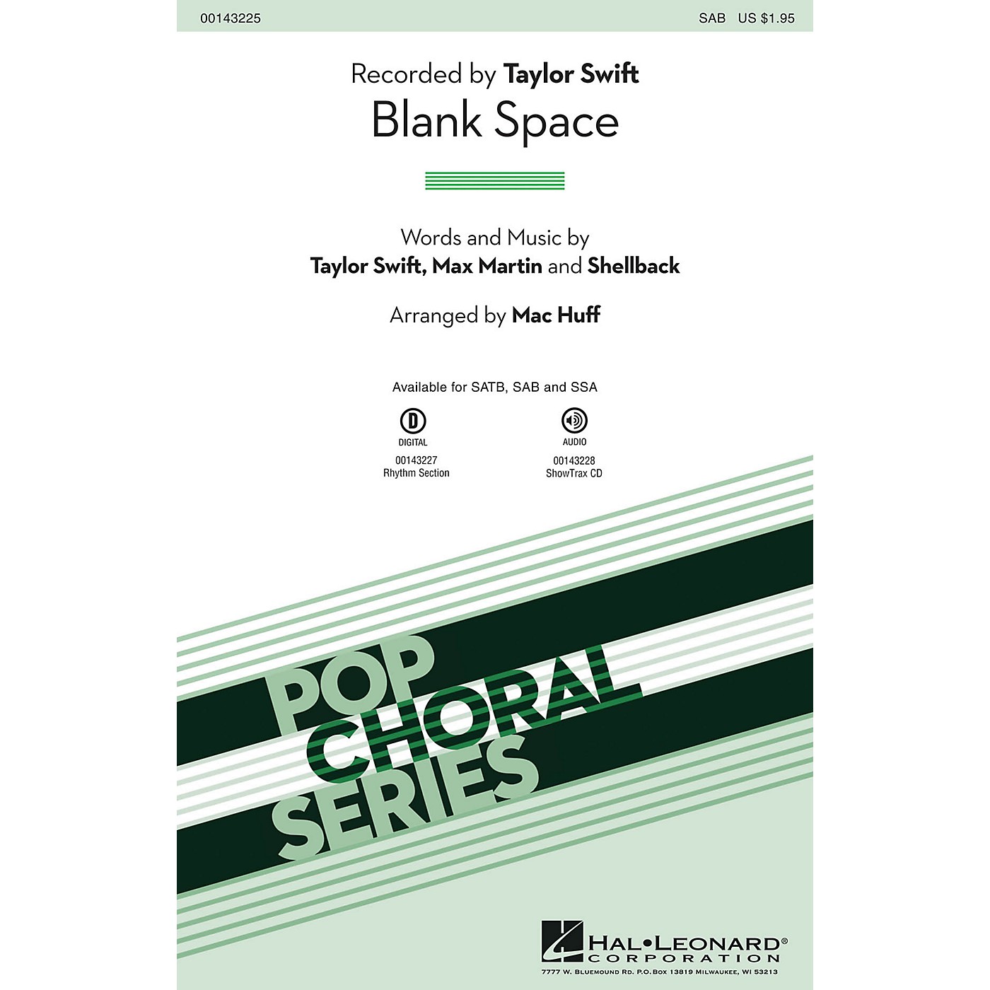 Hal Leonard Blank Space SAB by Taylor Swift arranged by Mac Huff thumbnail