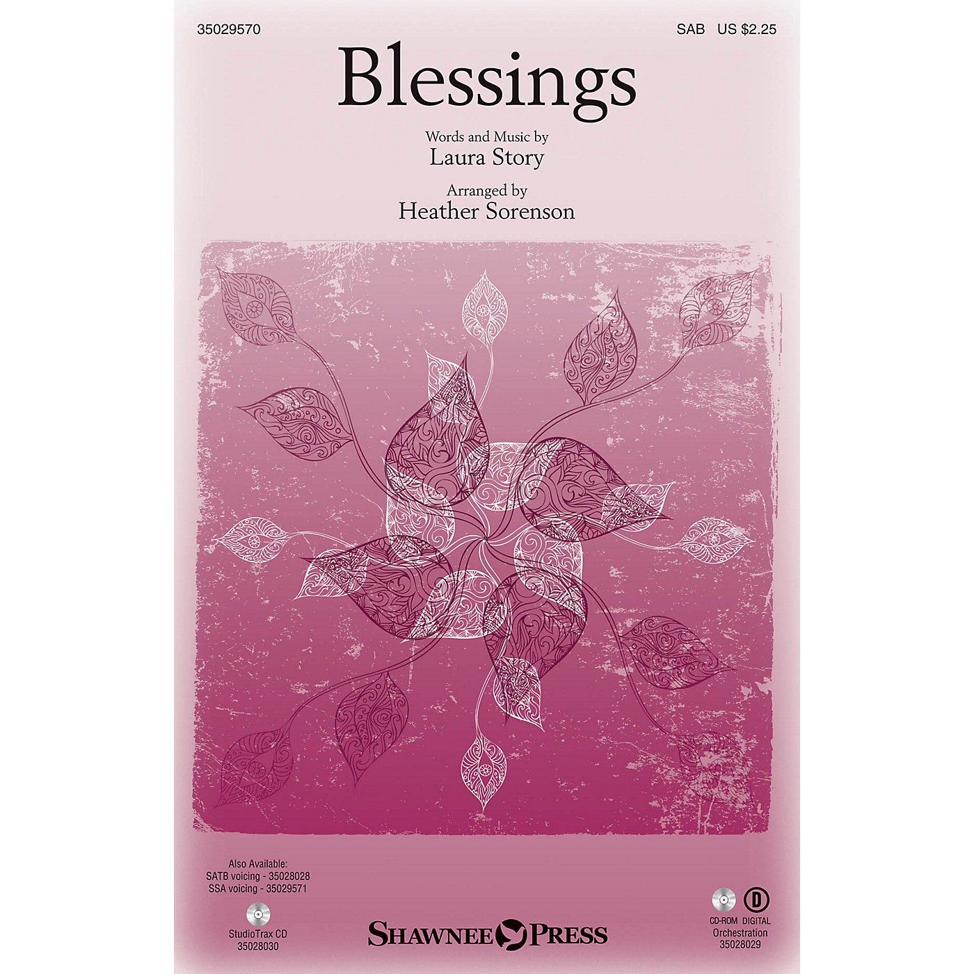 Shawnee Press Blessings SAB arranged by Heather Sorenson thumbnail