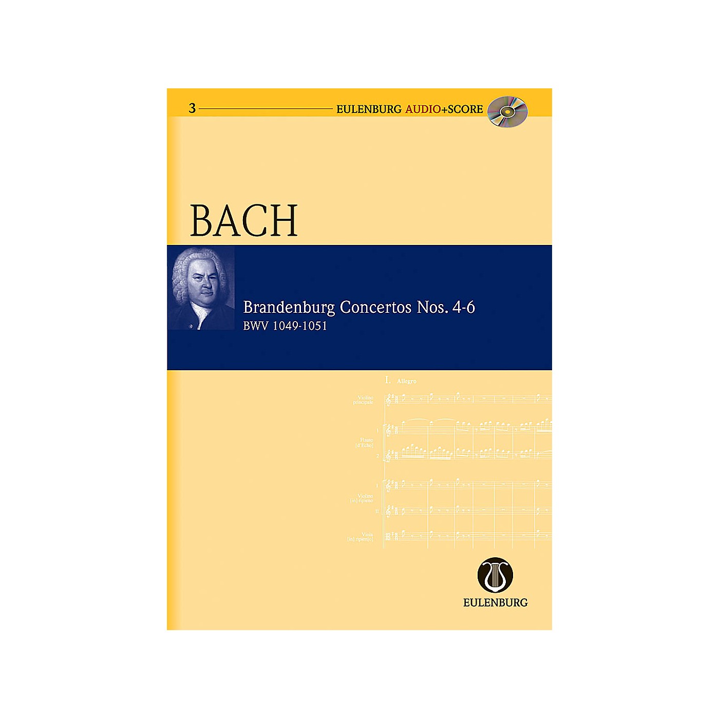 Eulenburg Brandenburg Concertos 4-6 BWV 1049/1050/1051 Eulenberg Audio plus Score Series by Johann Sebastian Bach thumbnail
