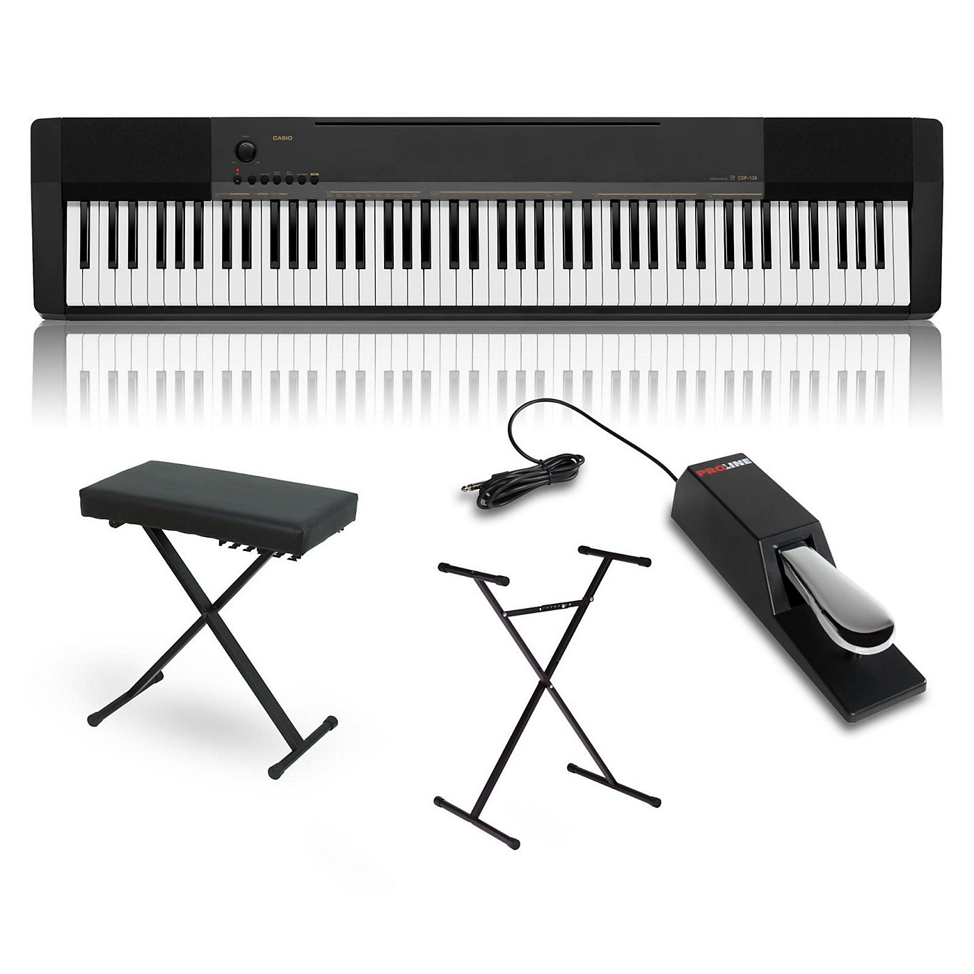 Rudyard Kipling dal Kæledyr Casio CDP-130 Digital Piano with Stand Sustain Pedal and Deluxe Keyboard  Bench - Woodwind & Brasswind
