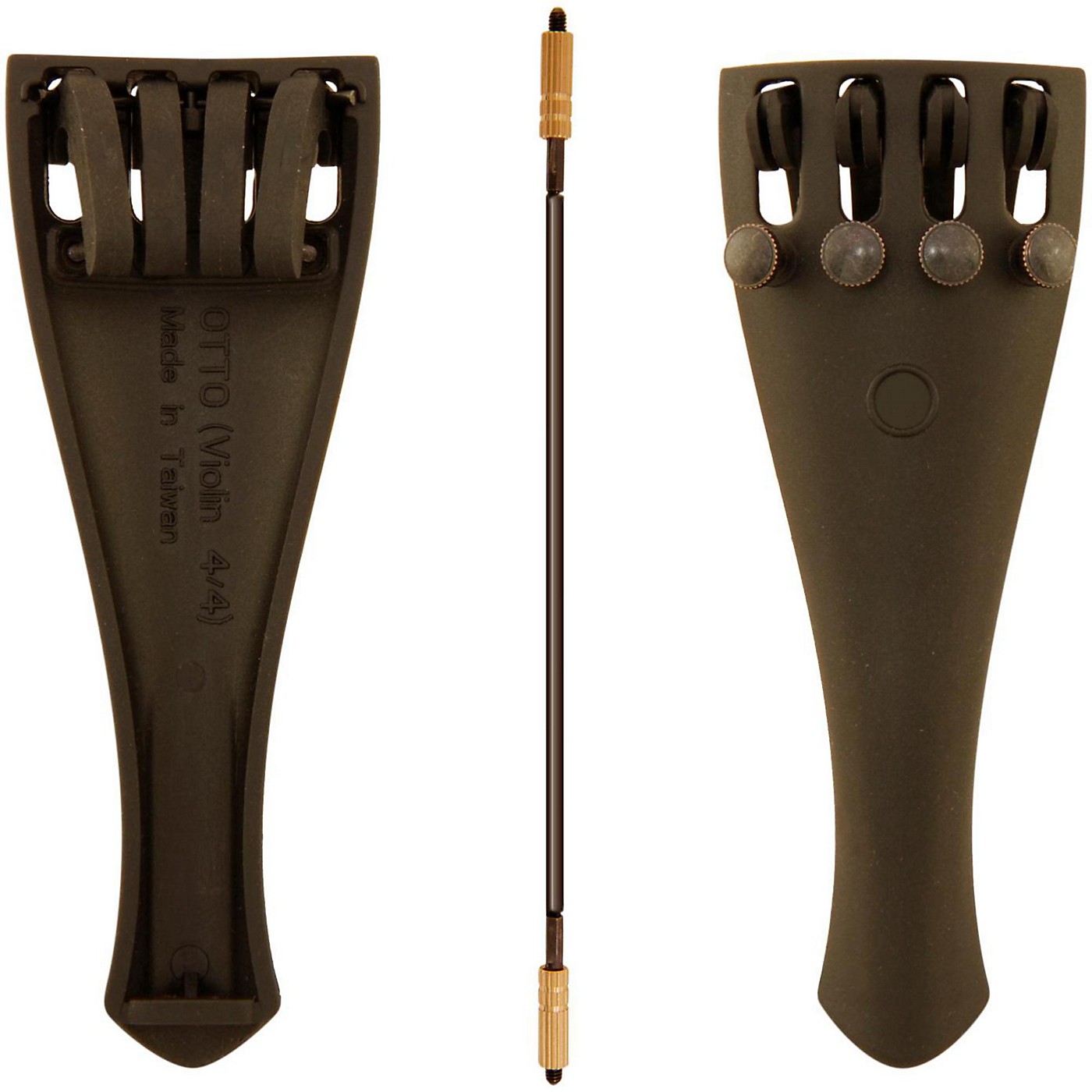 Otto Musica Carbon Composite Violin Tailpiece with Four Built-In Fine Tuners and Braided Steel Tailgut thumbnail
