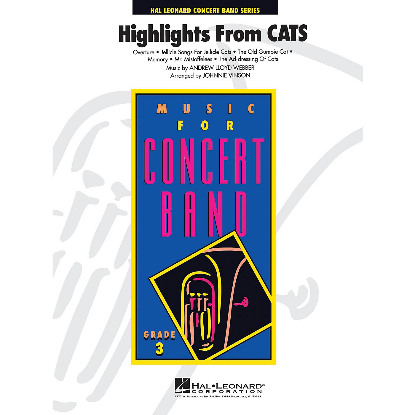 Hal Leonard Cats, Highlights from - Young Concert Band Level 3 by Johnnie Vinson thumbnail