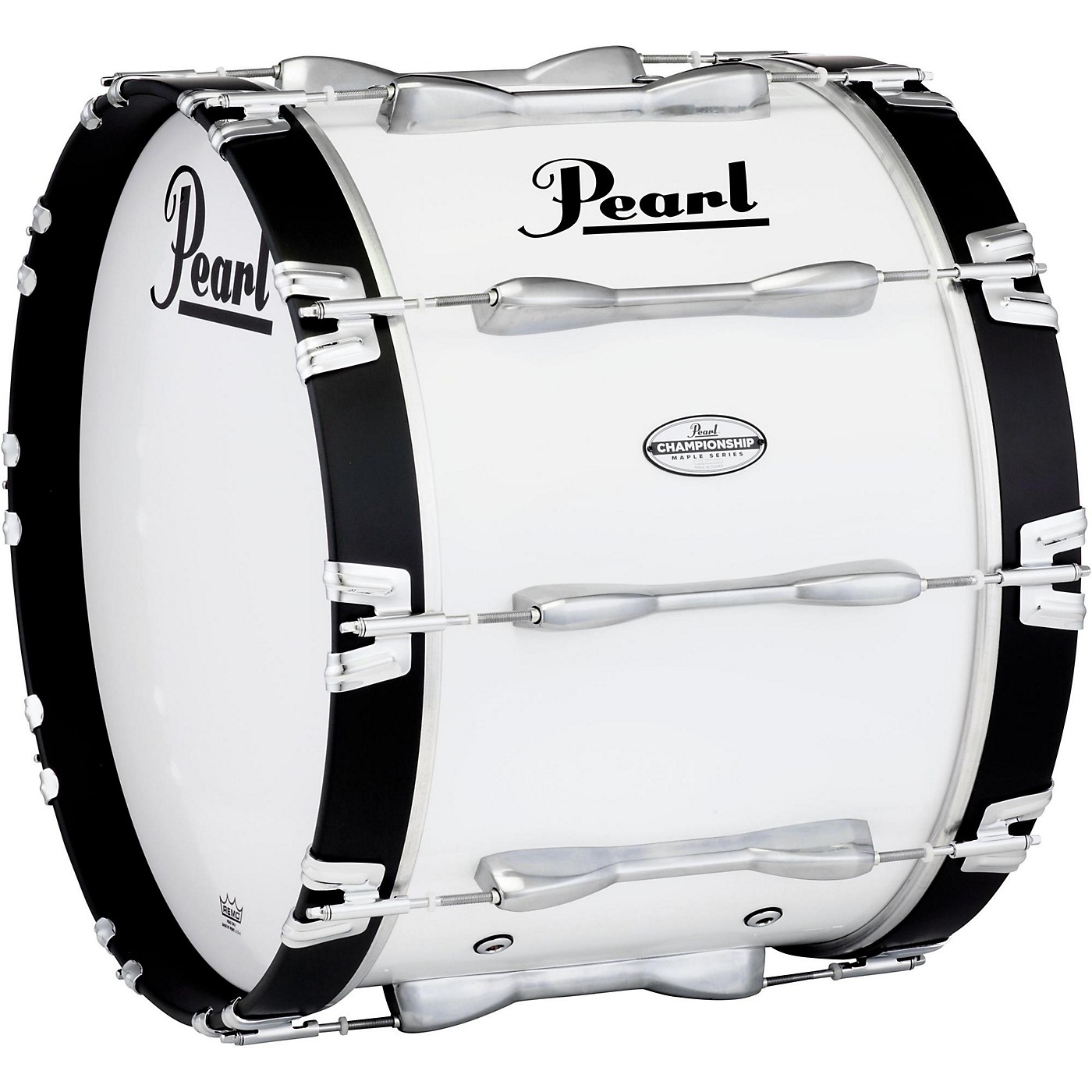 Pearl Championship Maple Marching Bass Drum 20x14 Inch Pure White