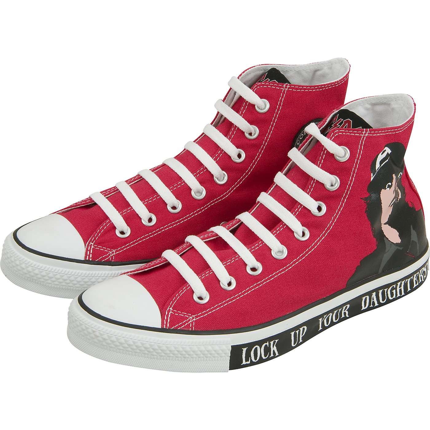 Converse Chuck Taylor All Star AC/DC Lock Up Your Daughters Hi-Top Sneakers  - Woodwind & Brasswind