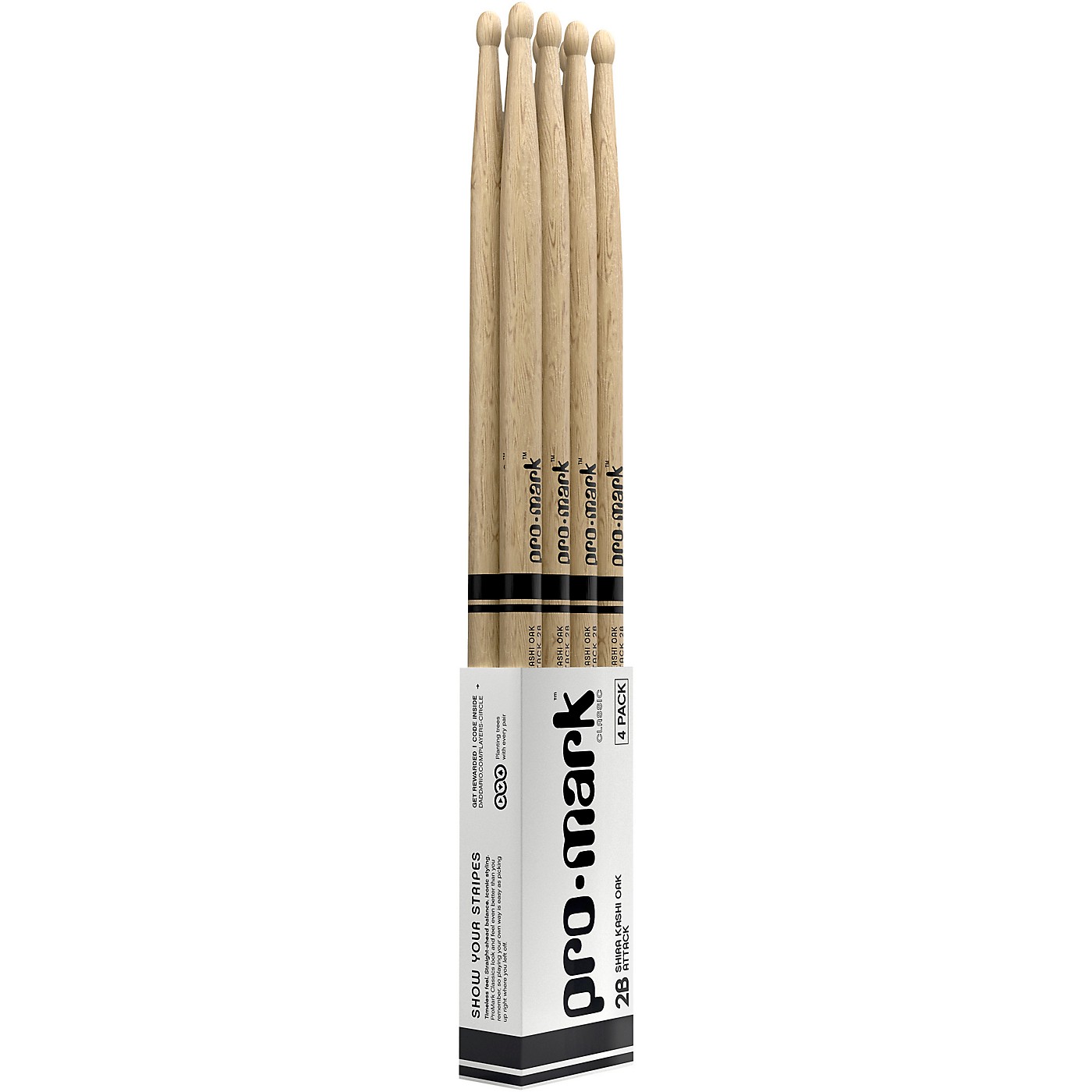 PROMARK Classic Attack Shira Kashi Oak Oval Wood Tip Drum Sticks 4-Pack thumbnail