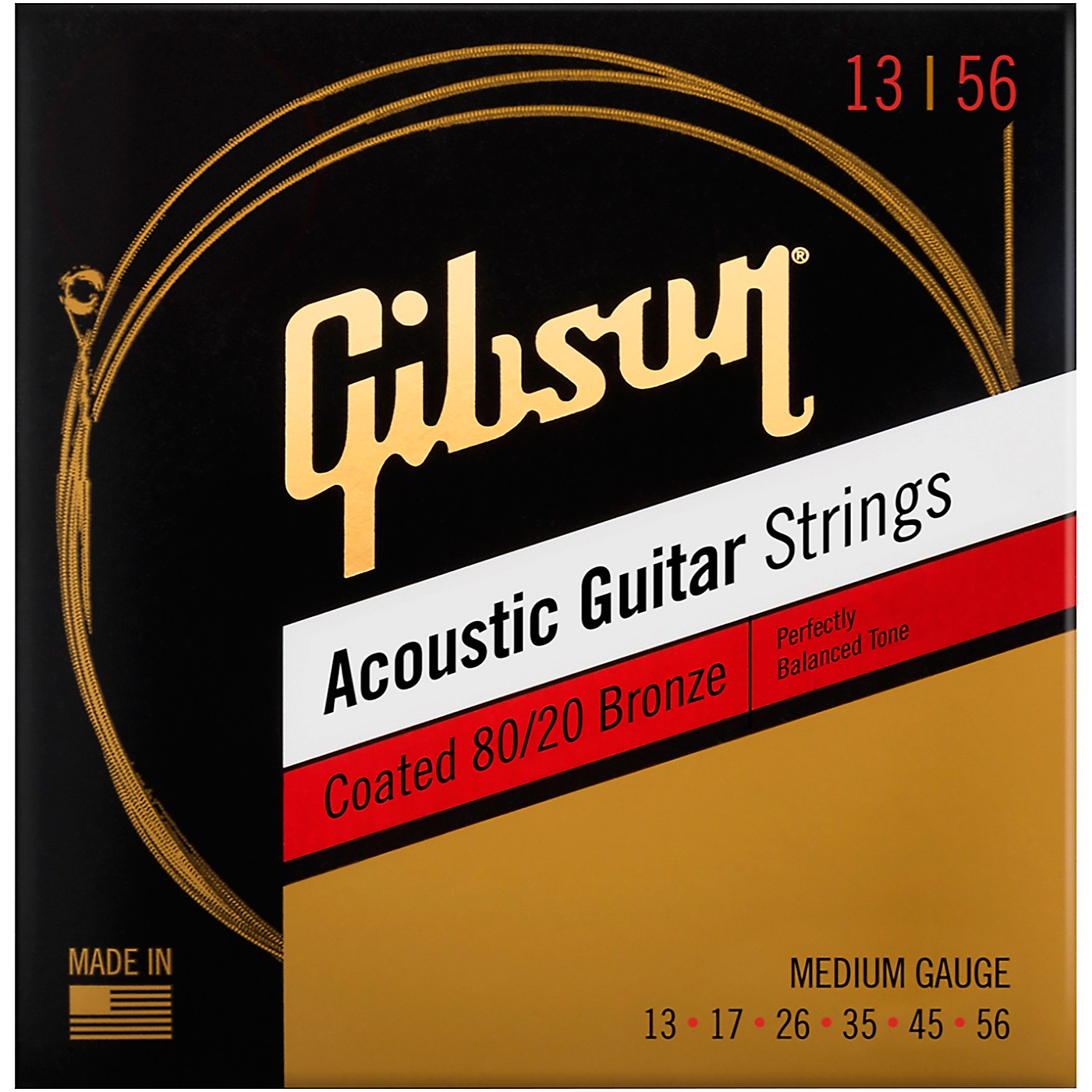 Gibson Coated 80/20 Bronze Medium Acoustic Guitar Strings thumbnail