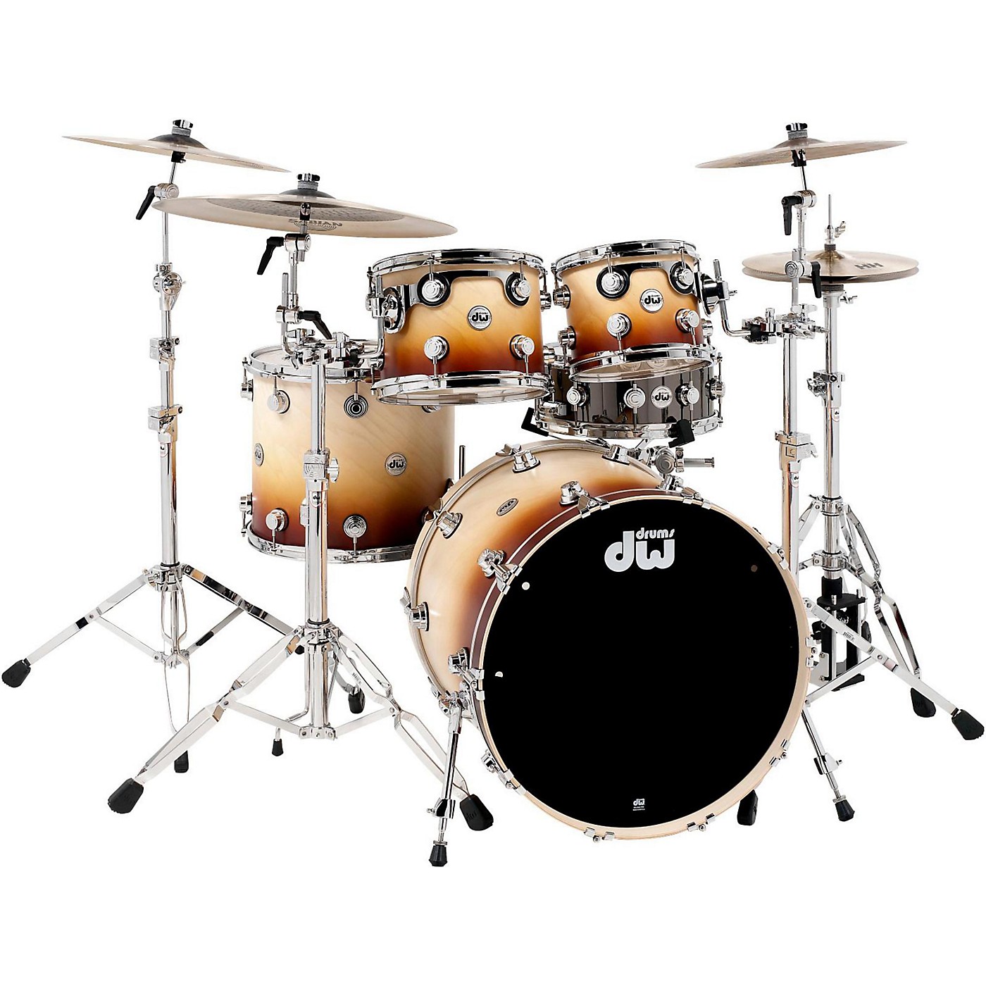 DW Collector's Series 4-Piece Satin Specialty Burnt Toast Fade Shell Pack with Chrome Hardware thumbnail