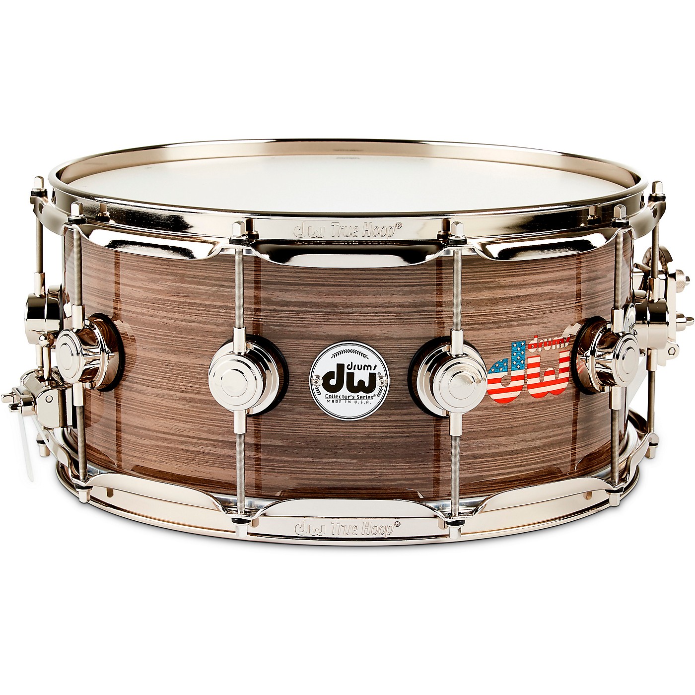 DW Collector's Series American Flag Logo Snare Drum with Nickel Hardware thumbnail