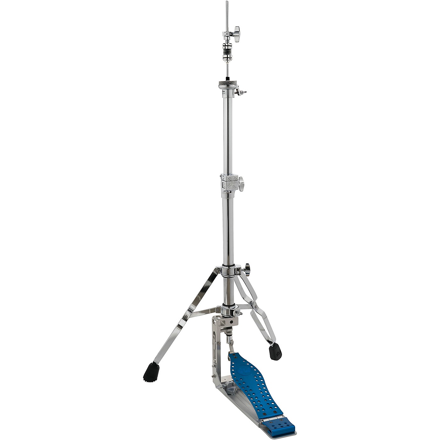 DW Colorboard Machined Direct Drive 2-Legged Hi-Hat Stand with Blue Footboard thumbnail