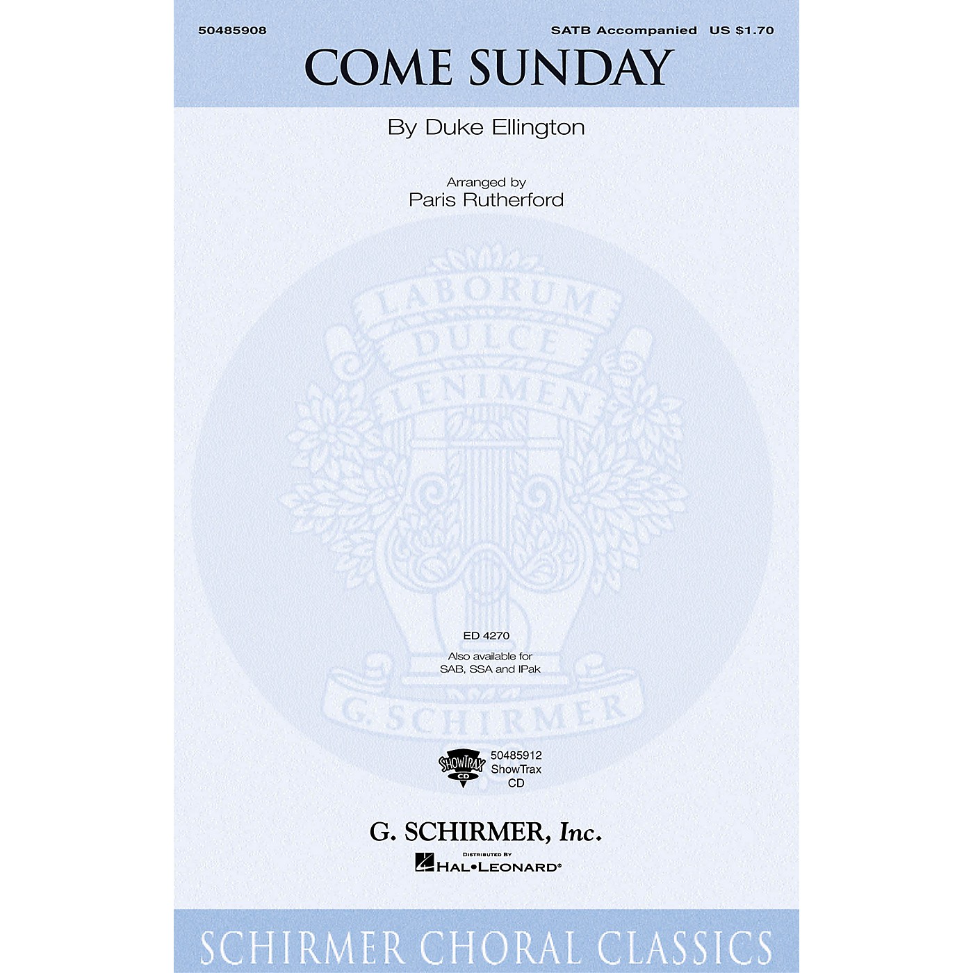 G. Schirmer Come Sunday SAB Arranged by Paris Rutherford thumbnail