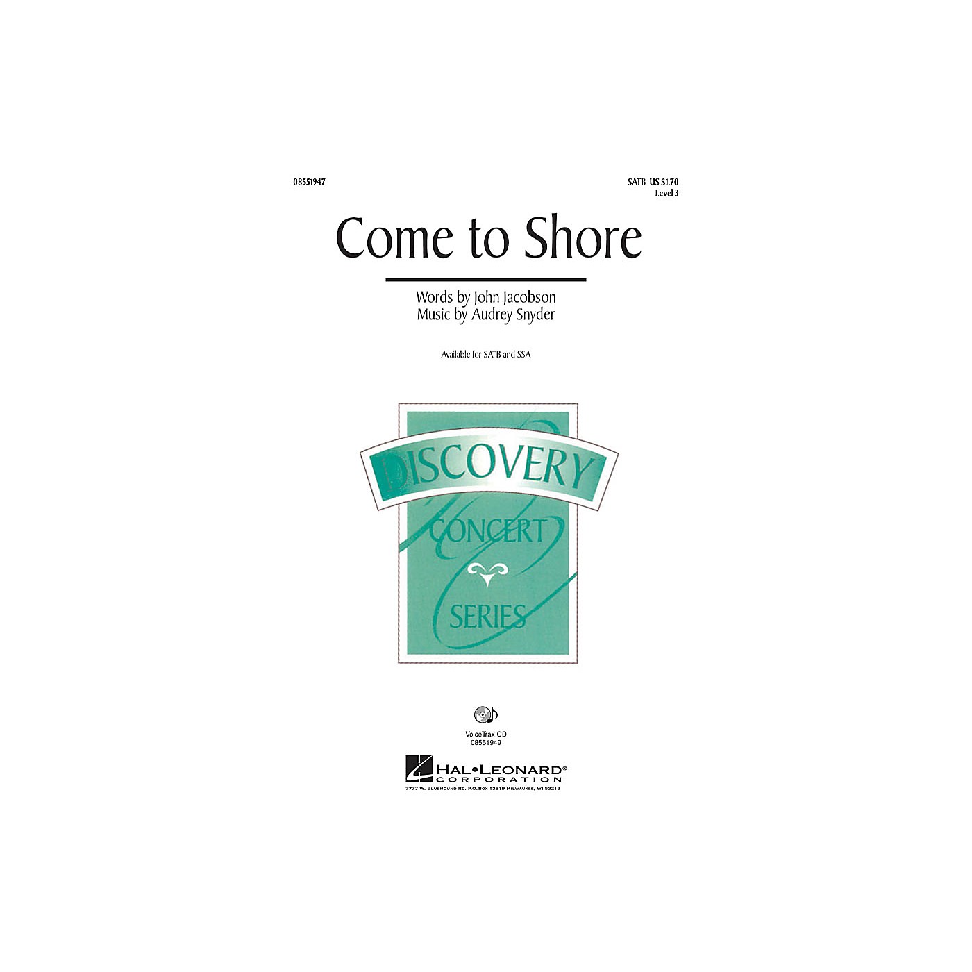 Hal Leonard Come to Shore VoiceTrax CD Composed by Audrey Snyder thumbnail