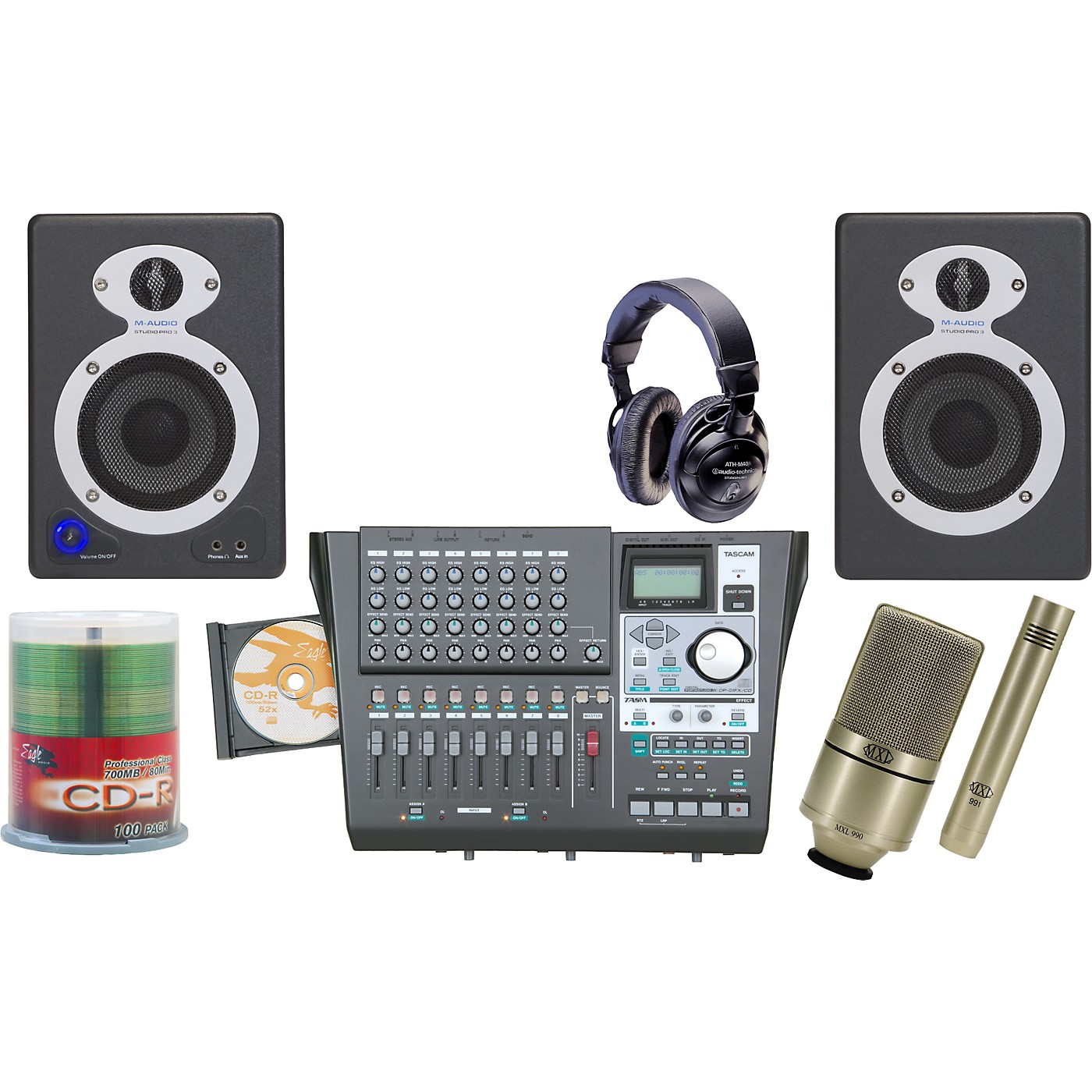 Tascam Complete Hard Disk Recording Package Bundle Woodwind & Brasswind