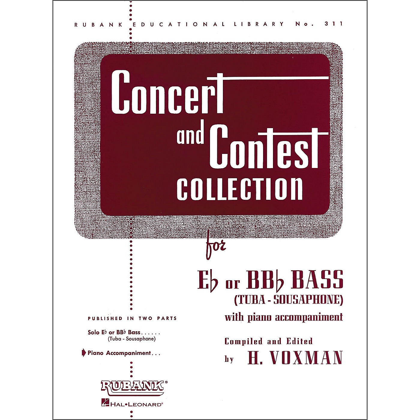 Hal Leonard Concert And Contest Collection for E Flat Or Bb Flat Bass (Tuba) Piano Accompaniment Only thumbnail