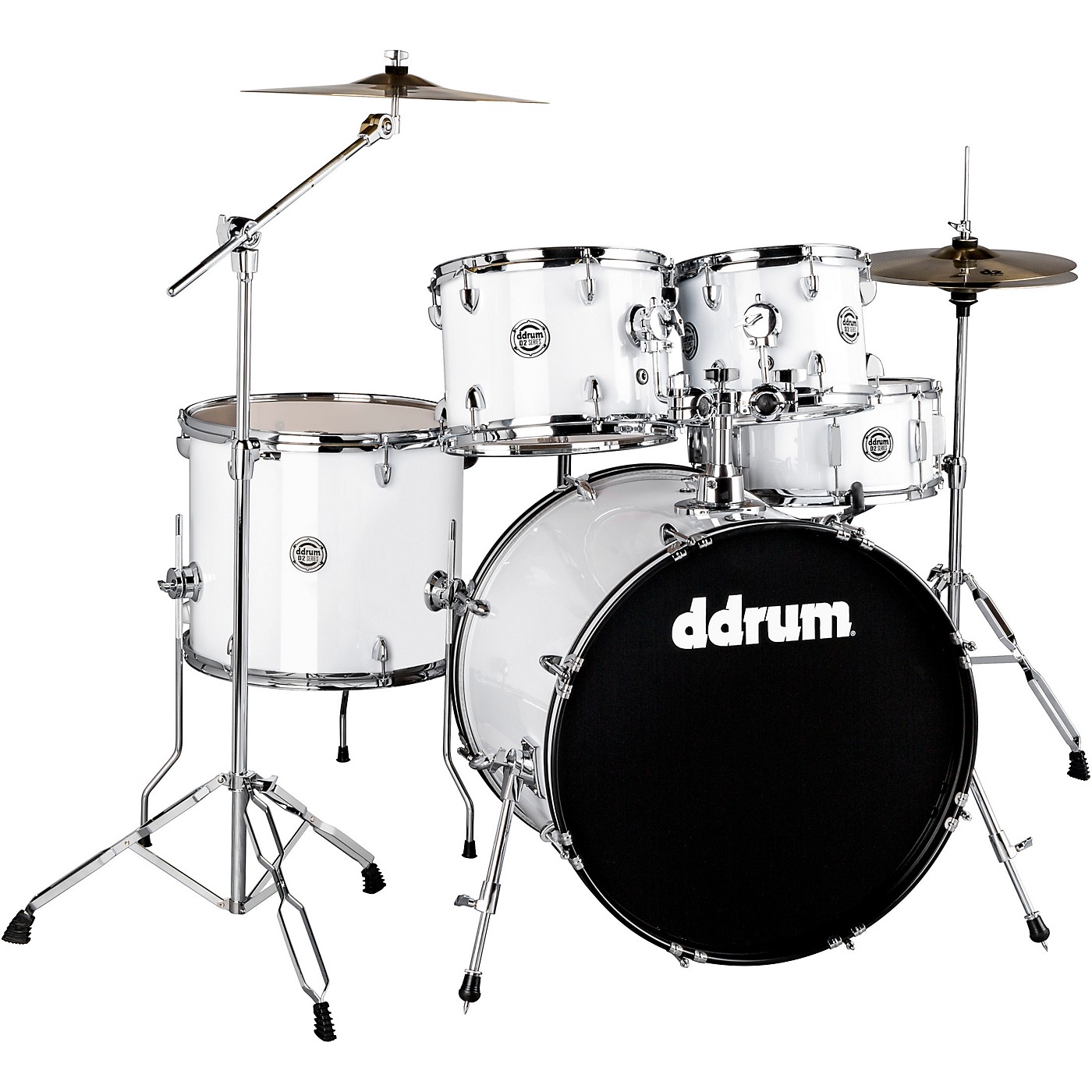 Ddrum D2 5Piece Complete Drum Kit Gloss White Woodwind & Brasswind