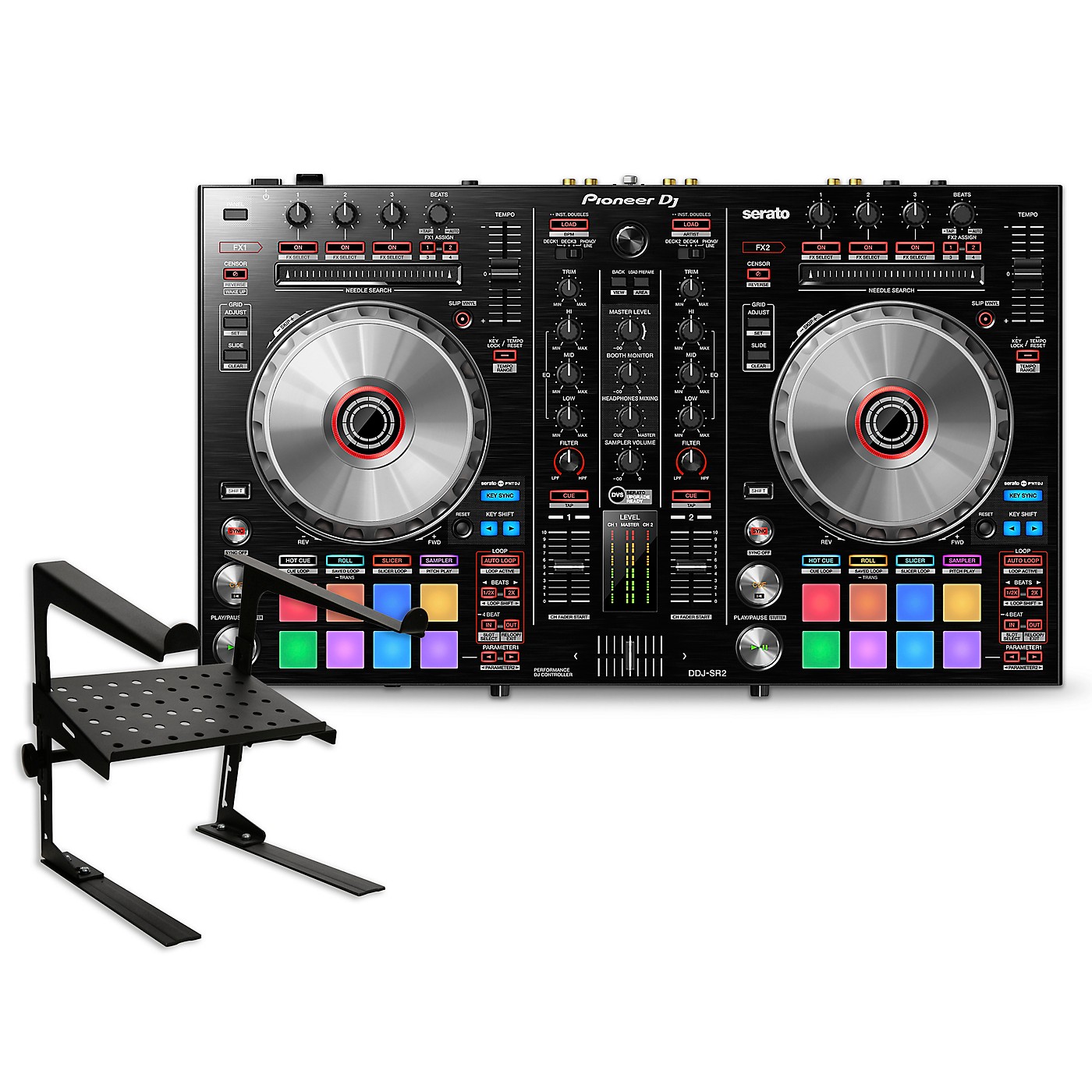 Pioneer DJ DDJ-SR2 Serato DJ Controller with Laptop Stand thumbnail