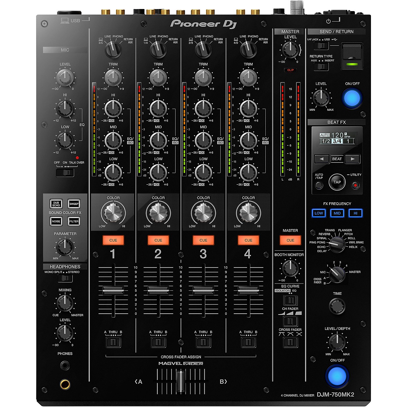 Pioneer DJ DJM-750MK2 4-Channel DJ Mixer With Effects and rekordbox thumbnail
