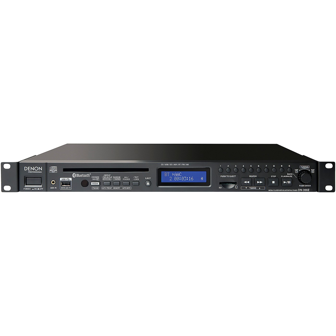Denon Professional DN-300Z CD/Media Player with Bluetooth/USB/SD/Aux and AM/FM Tuner thumbnail