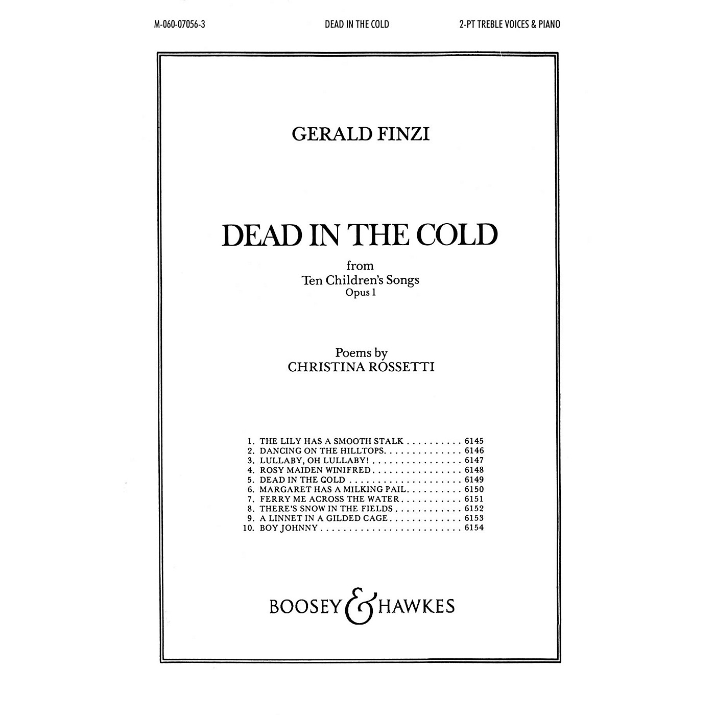 Boosey and Hawkes Dead in the Cold (from Ten Children's Songs, Op. 1) 2-Part composed by Gerald Finzi thumbnail