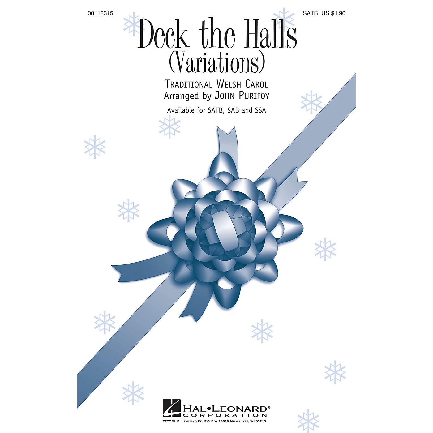 Hal Leonard Deck the Halls (Variations) SAB Arranged by John Purifoy thumbnail