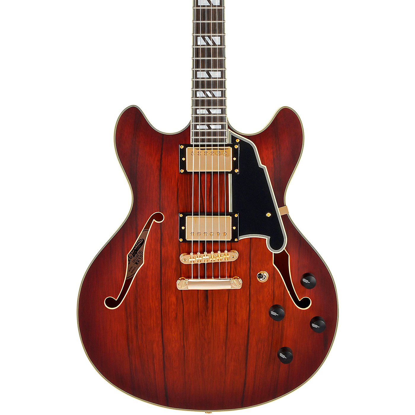 D'Angelico Deluxe DC SemiHollow Electric Guitar Woodwind & Brasswind